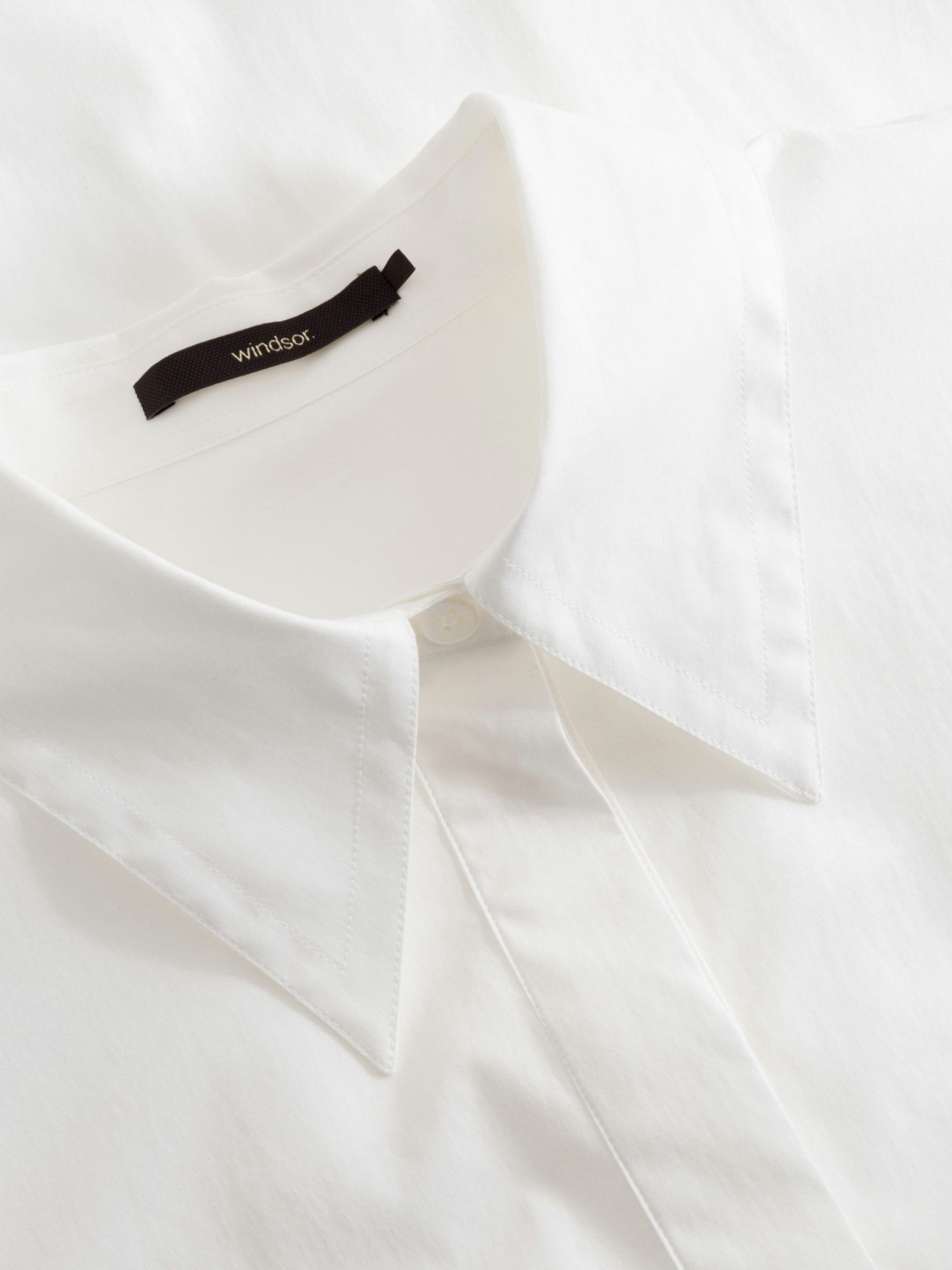 Windsor Blusentop weiß,Business,Baumwolle,Unifarben,Kent,Kurz,Regular Fit