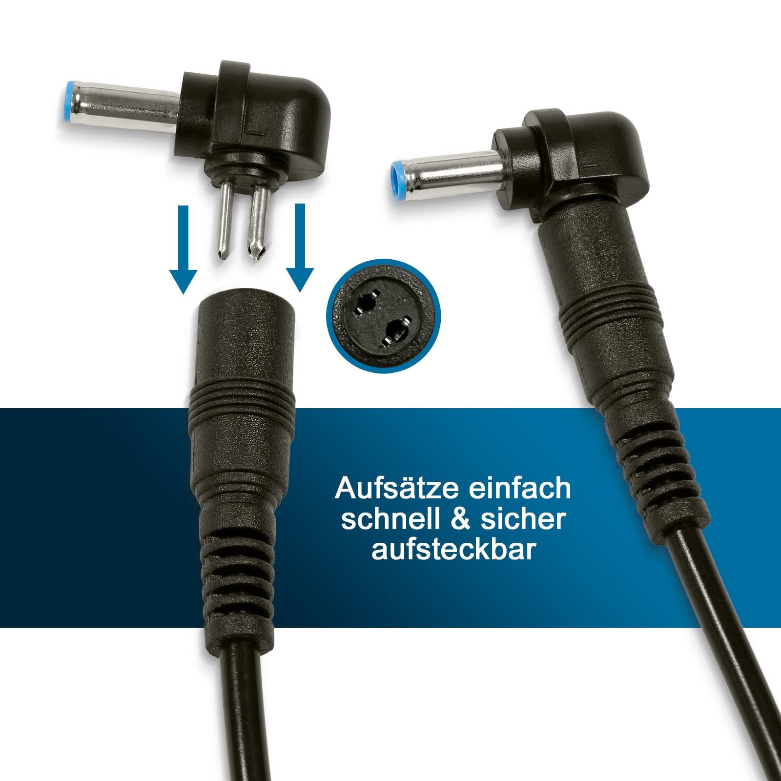 EAXUS Eaxus Universal Laptopladekabel Netzteil 96 Watt Laptop-Ladegerät (12V - 24V Einstellbare Spannung, 10 Adapter zum Aufstecken)