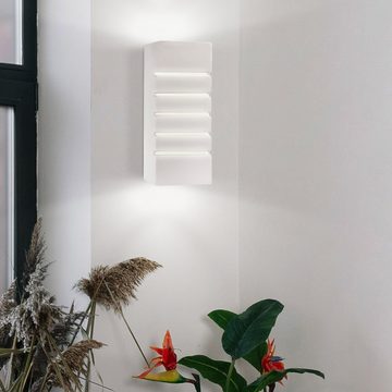 etc-shop LED Wandleuchte, Leuchtmittel inklusive, Warmweiß, Wandlampe Keramik weiß Wandleuchte Innen E27 weiß