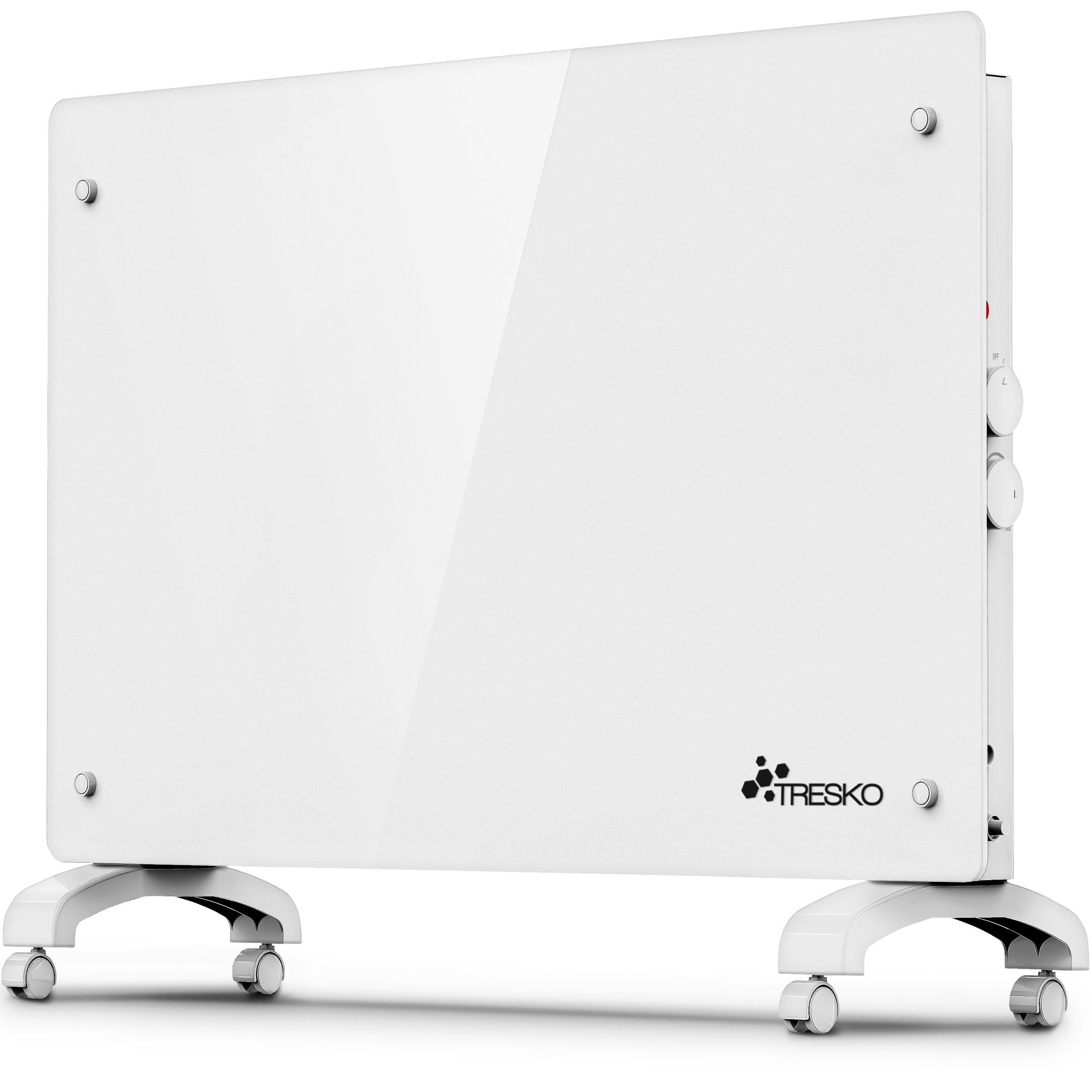 TRESKO Konvektor Glaskonvektor Elektroheizung 1500 & 2000W, 2000 W, APP WiFi Funktion, Glasheizung elektrisch
