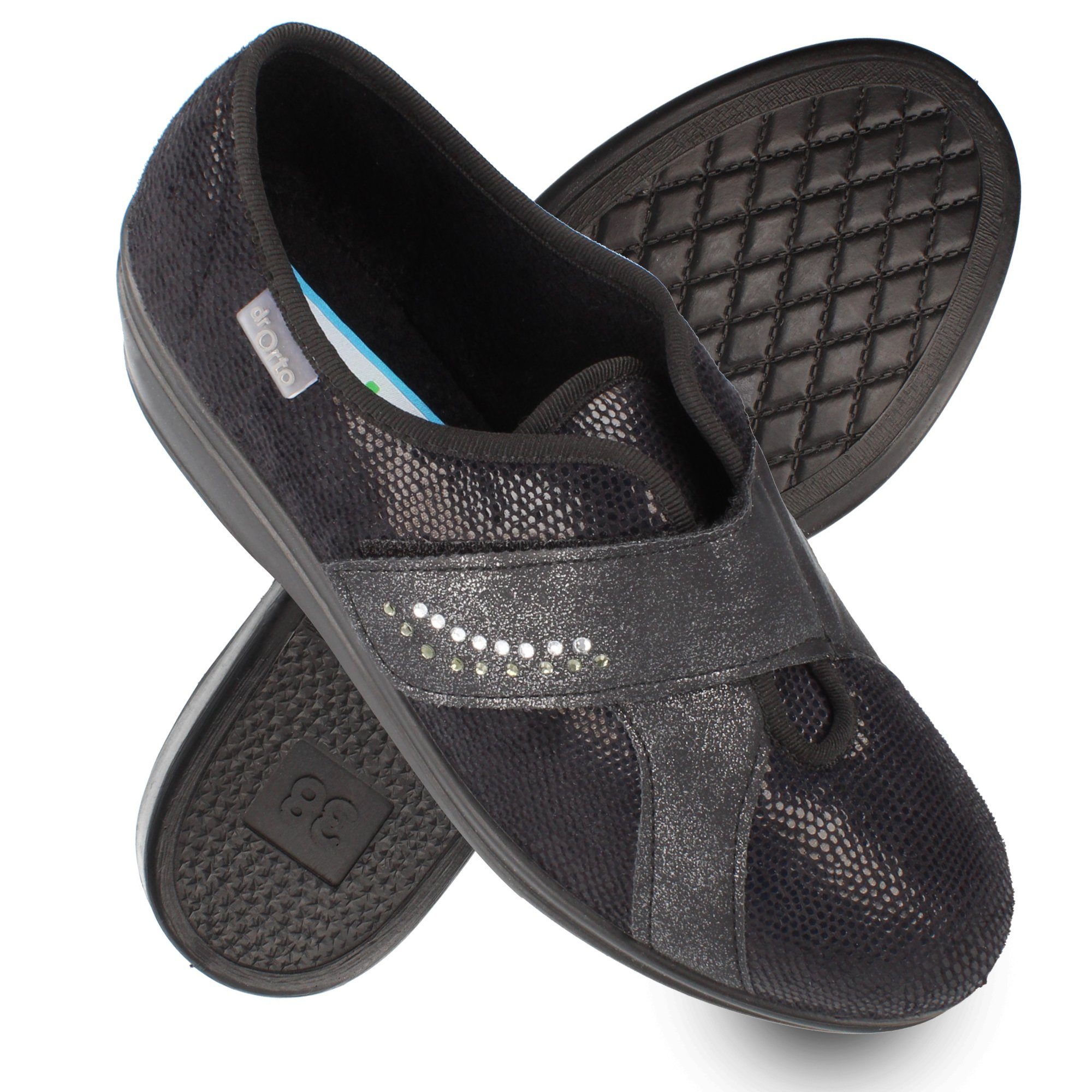 Dr. Orto Zaventem für schmale Füße Damen Sneaker Ballerinas, Slip-On, Klettverschluss