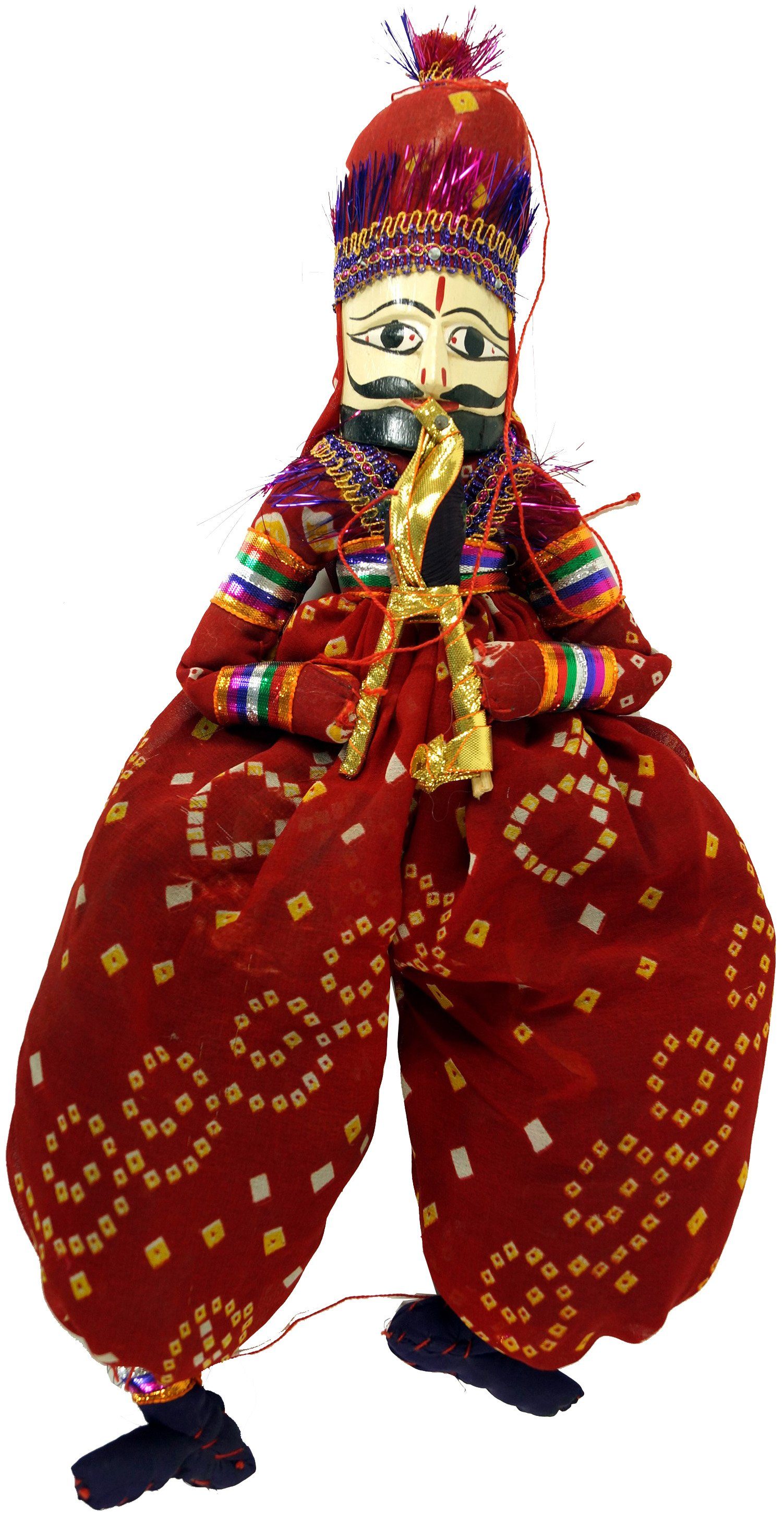 Guru-Shop Dekofigur Rajasthan Marionettenpuppe - Arun Jodhpur rot Arun Jodhpur / rot