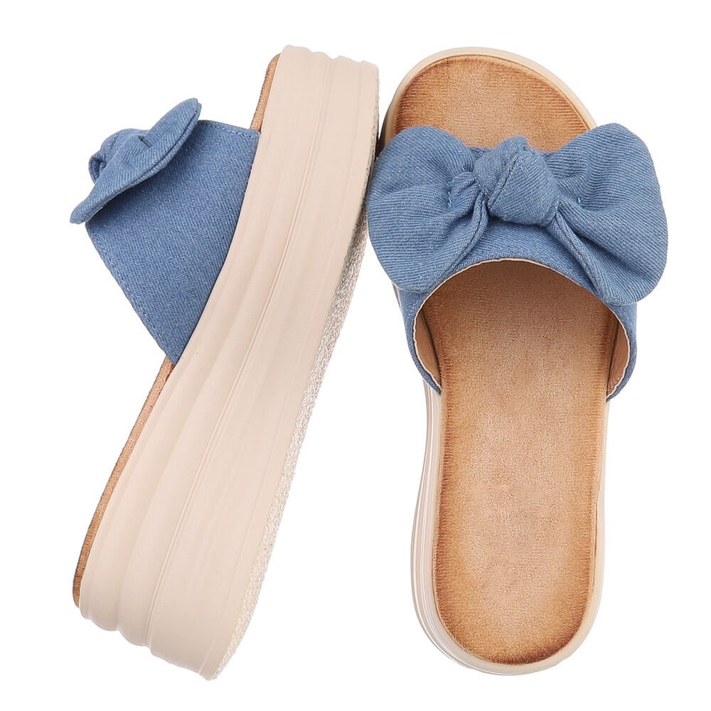 Ital-Design Beige Plateau-Sandalen mit Schleife für günstig online kaufen