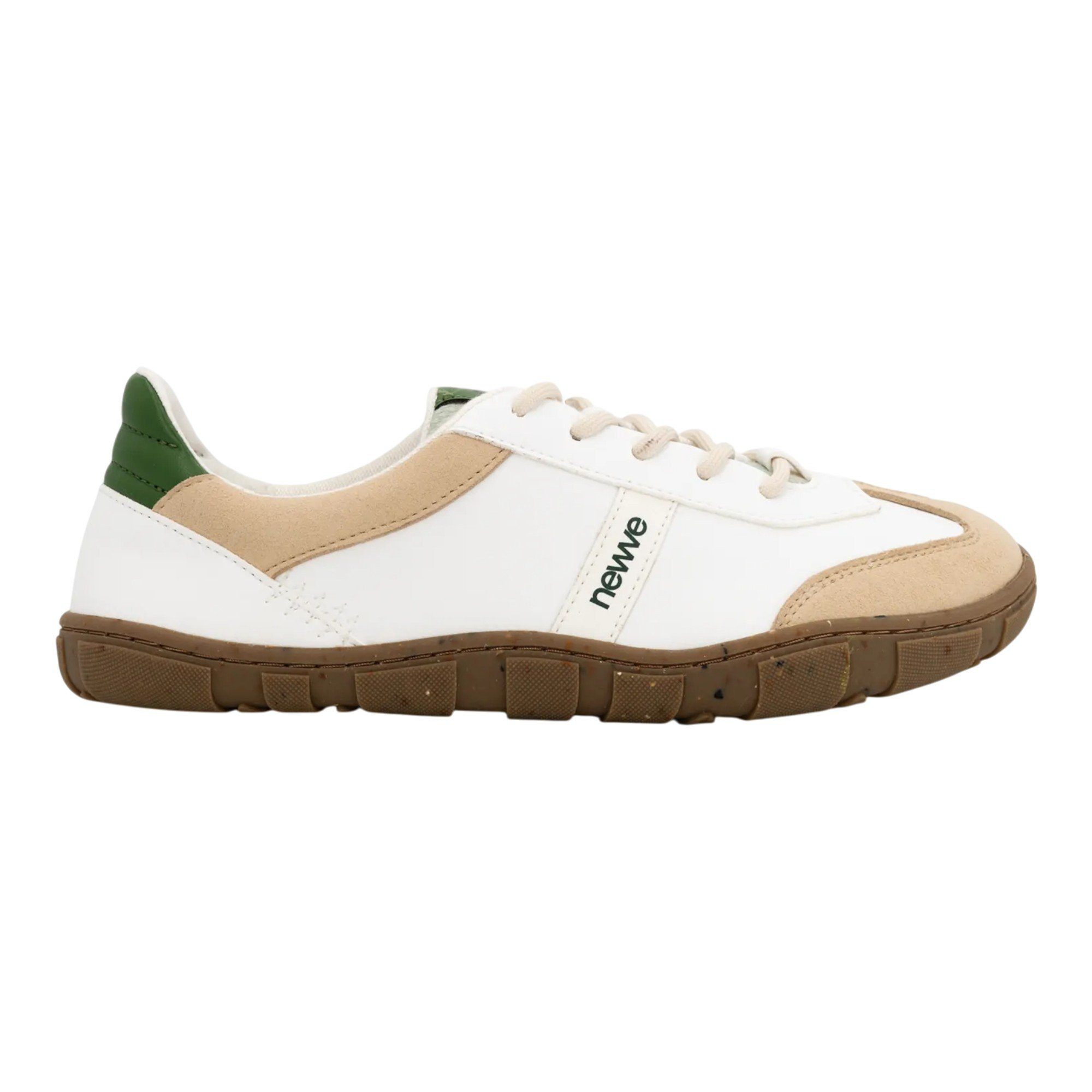 New.Ve Sneaker Breeze weiss/olivegrün Barfußschuh