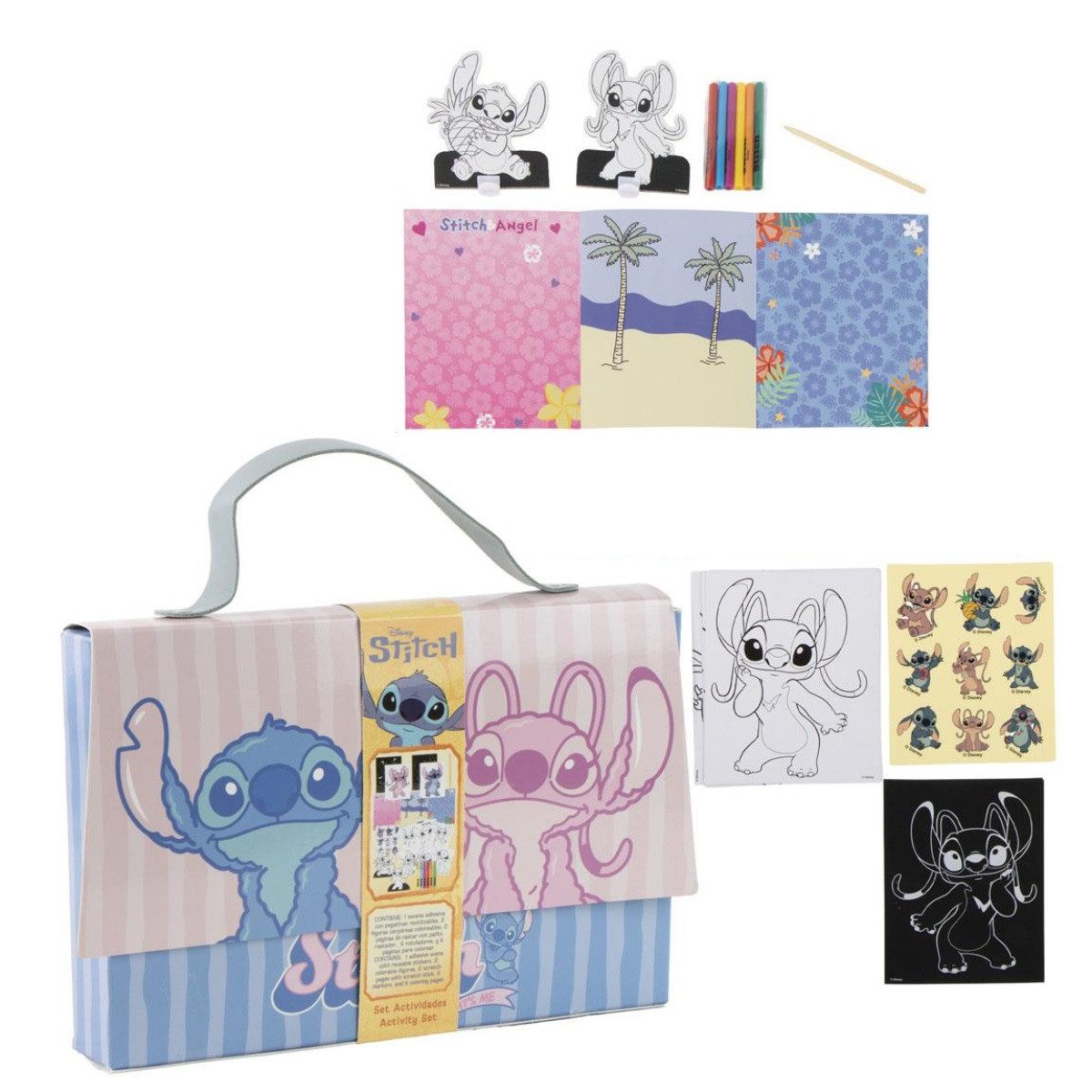 Disney Farbkasten Stitch Colorable Set Handtasche zum Gestalten und Malen