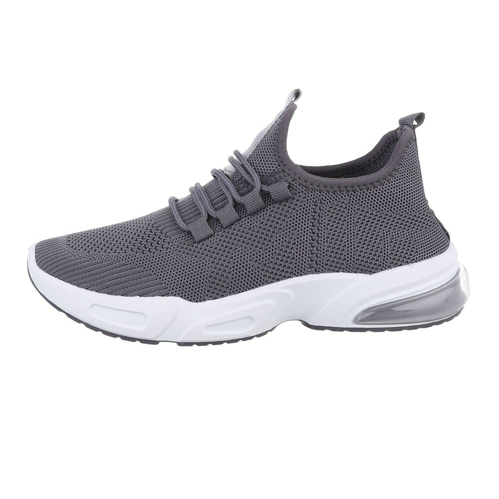 Ital-Design Herren Low-Top Freizeit Sneaker Flach Sneakers in Grau