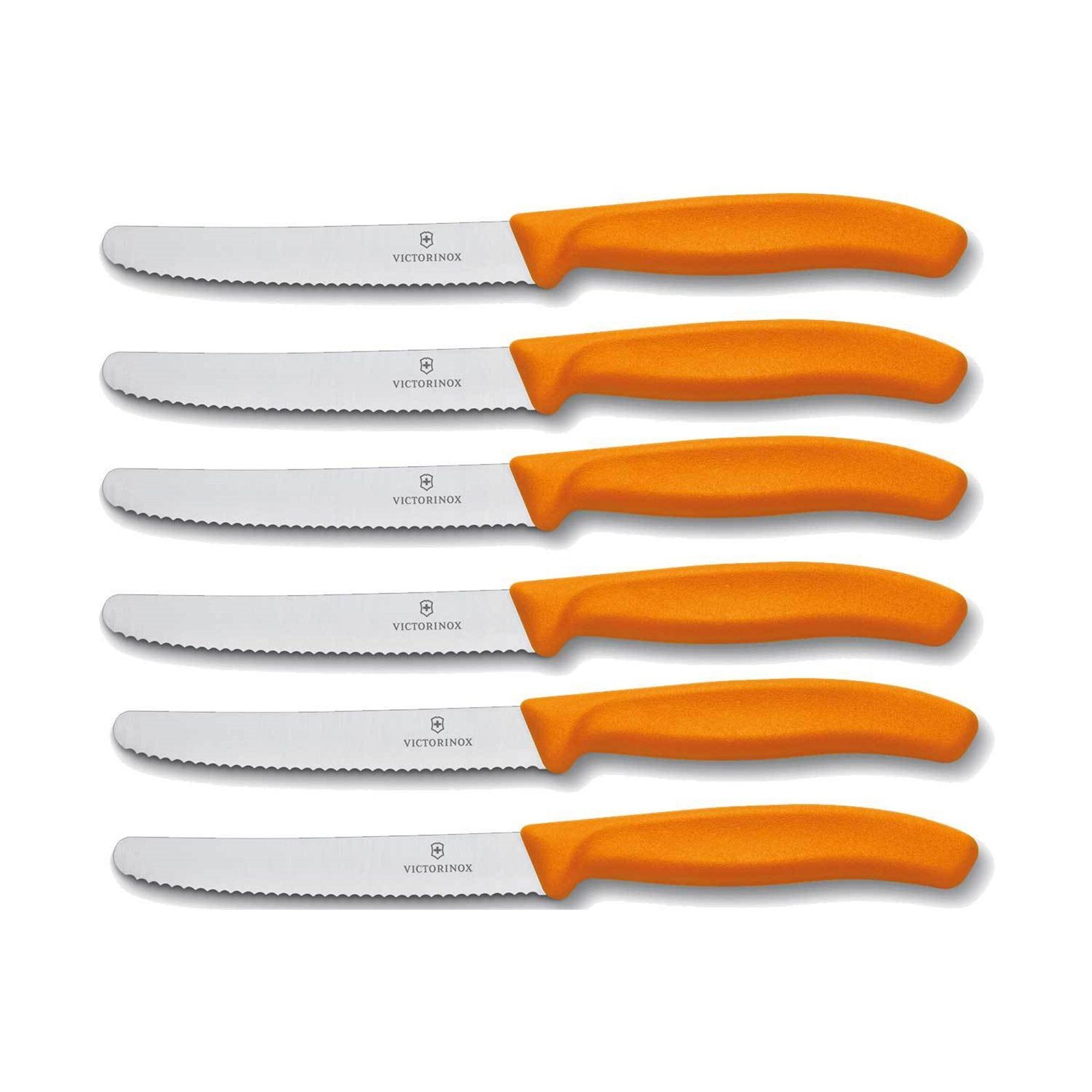 Victorinox Messer-Set Brötchenmesser Tomatenmesser 6-teilig (6-tlg), Messerset Orange