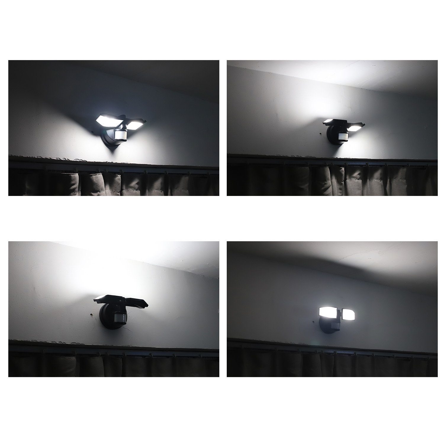 Northpoint LED Wandstrahler Bewegungsmelder 2 Fluter-Köpfe Schwenkbar Batterie 400L – Bild 5 von 5