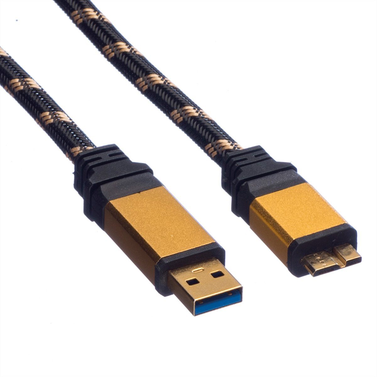 ROLINE GOLD USB 3.2 Gen 1 Kabel, USB A - Micro B, ST/ST USB-Kabel, USB 3 Typ A Männlich (Stecker), USB 3 Typ Micro B Männlich (Stecker) (200.0 cm)