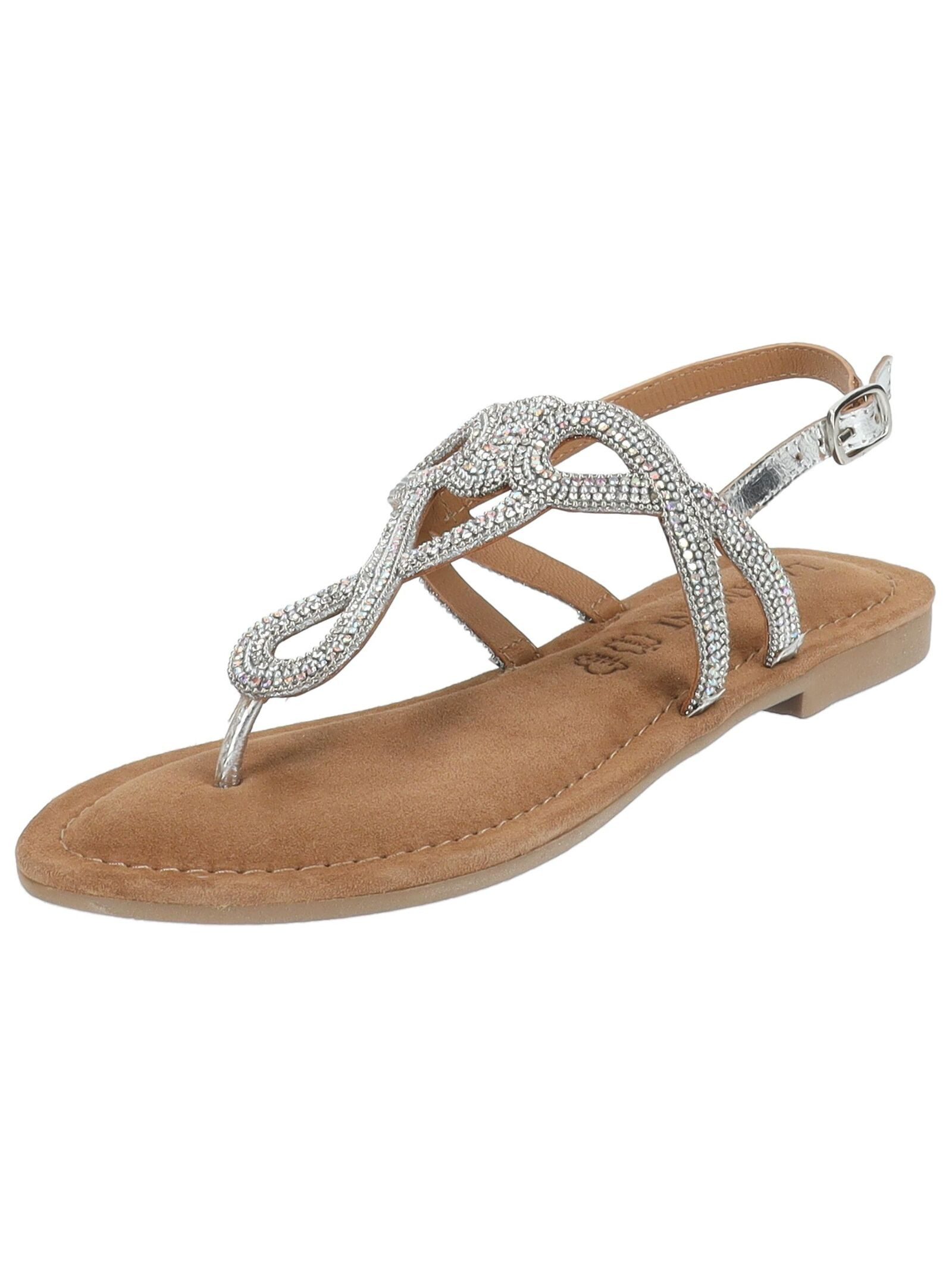 Lazamani Lazamani Sandalen Leder/Textil Riemchensandale