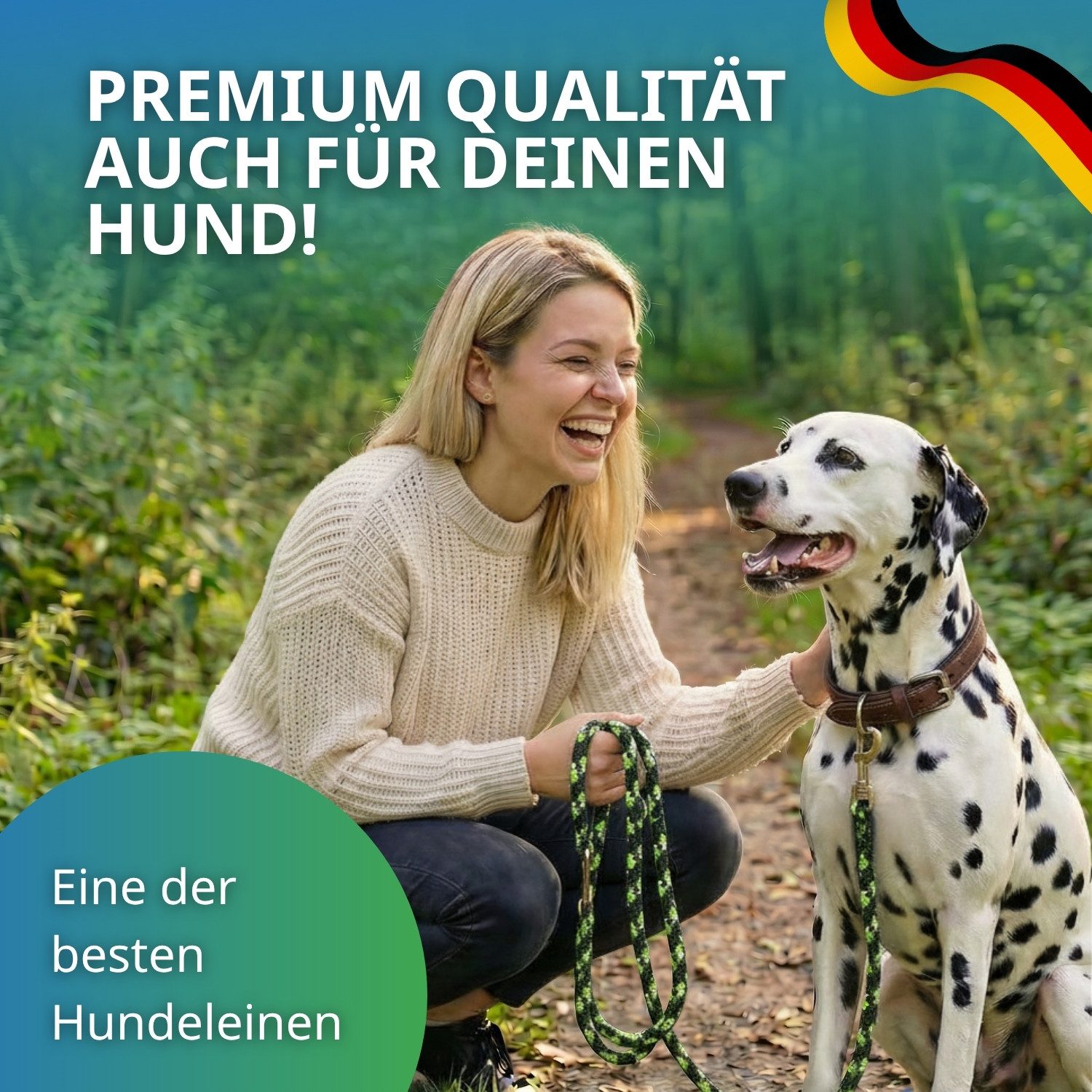 Activity4Dogs Hundeleine große Hunde bis 60 kg, mehrfarbig geflochten, 4-fach verstellbar, 3 m, auch als Doppelleine für 2 Hunde, Premium Qualität aus Deutschland