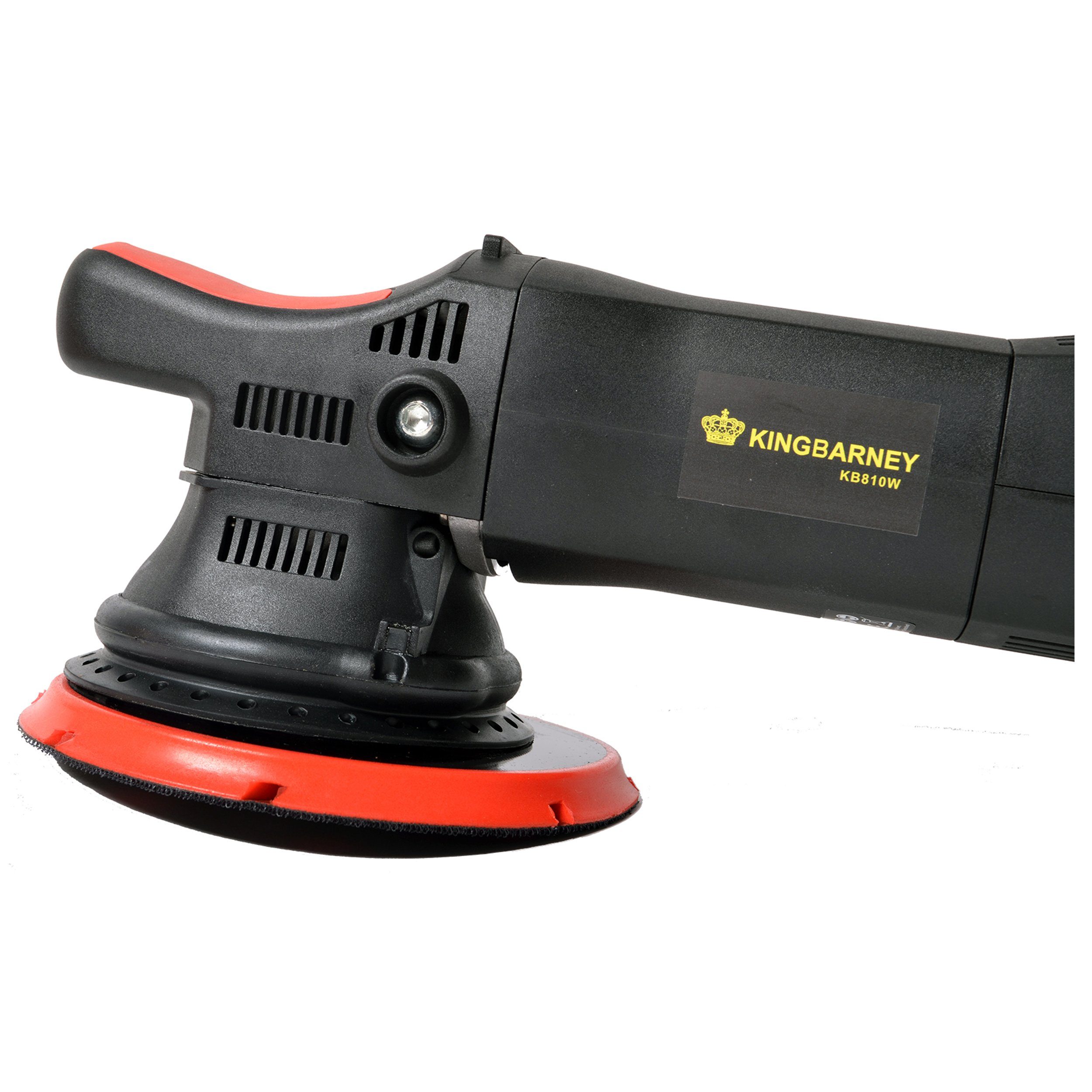 Duke-Handel Eccentric Polishing Machine, Rotary Polisher, Car Polisher, 810 Watt, 21 mm Stroke (XL), 1650 min. RPM, 4800 max. RPM, Ø 150.00 mm, (Set, 29 pcs., incl. extensive polishing and sanding accessories), without battery and charger, polisher for right- and left-handed users