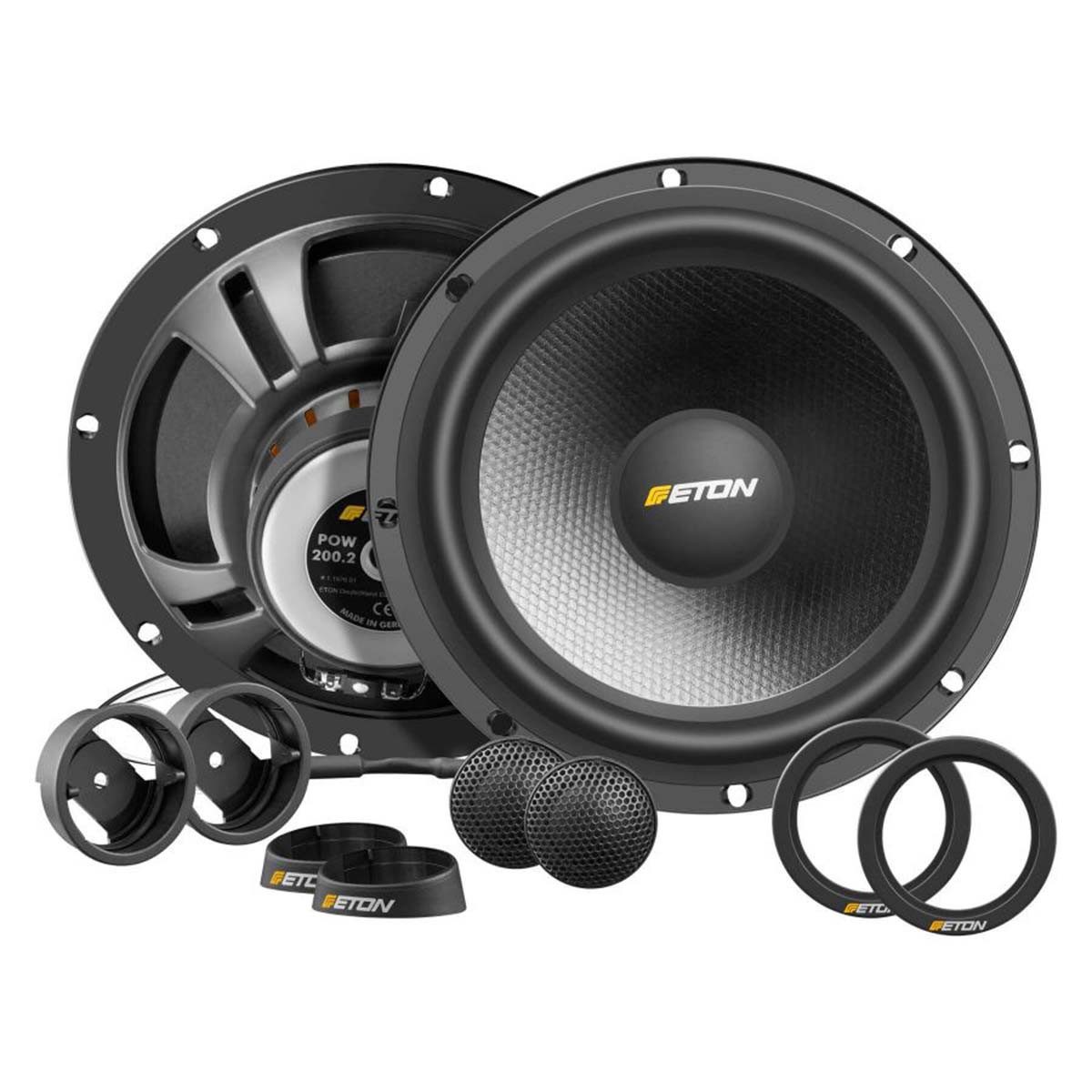 Eton POW20+ 20 cm 2-Wege Kompo Lautsprecher System ET-POW20P Auto-Lautsprecher (80 W)