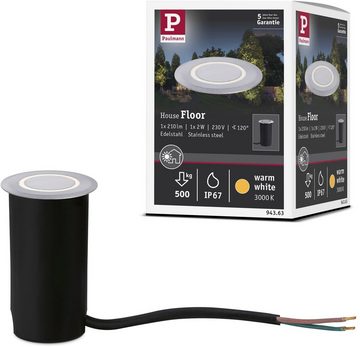 Paulmann LED Einbauleuchte Outdoor 230V Boden IP67 3000K 2W deko round, LED fest integriert, Warmweiß, rund