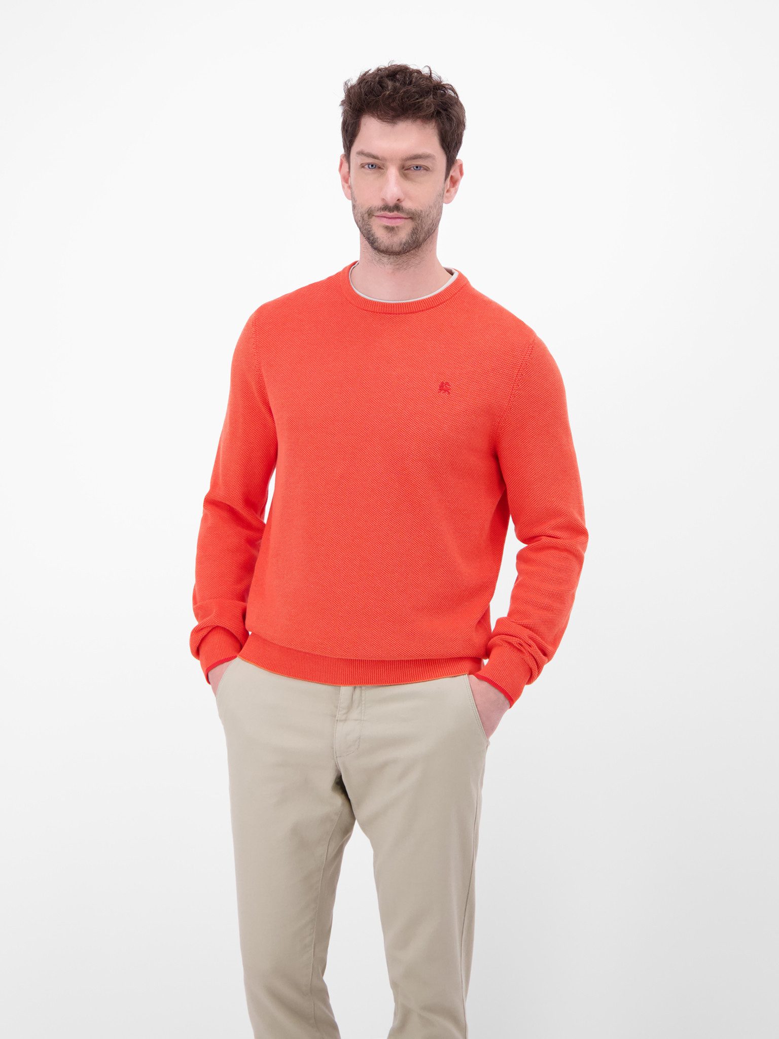 LERROS Strickpullover mit Logo-Stickerei und aus reiner Baumwolle günstig online kaufen