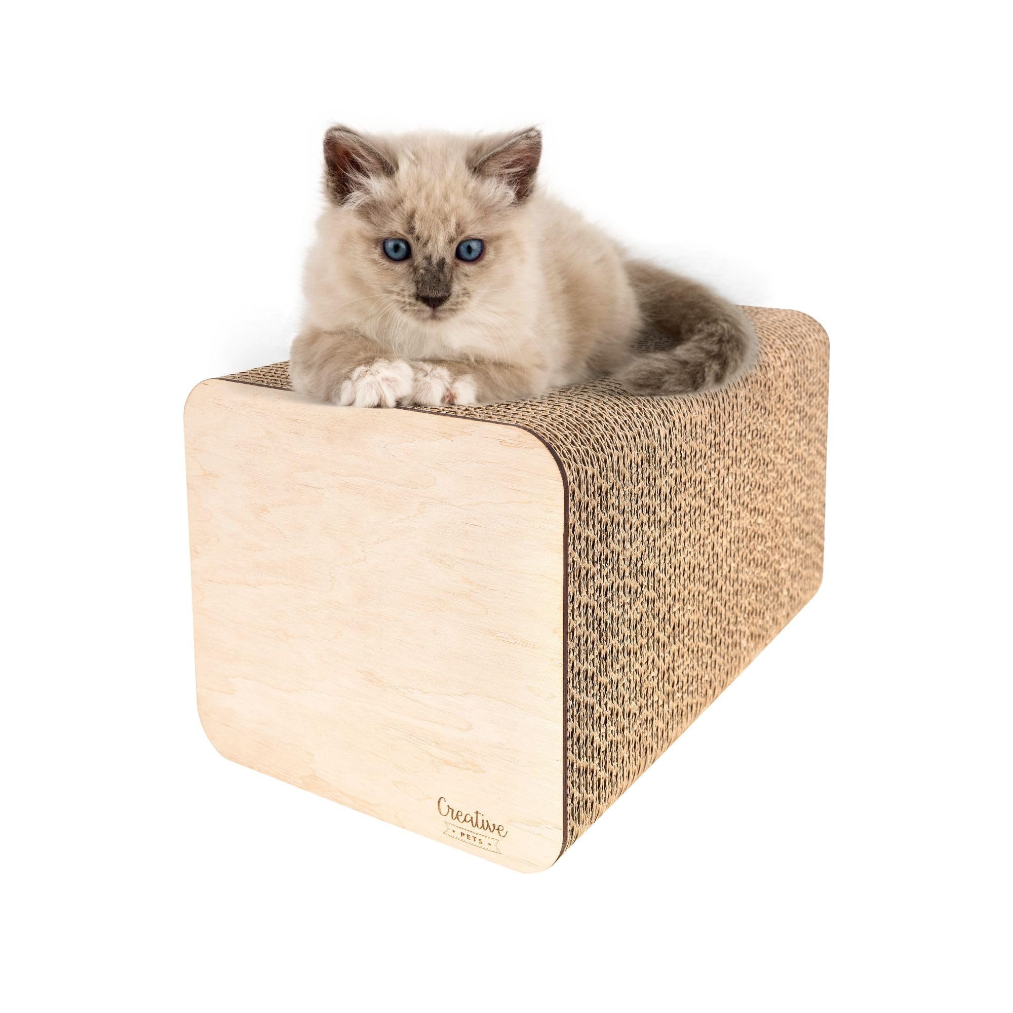Creative Pets Kratzbrett Katzen Kratzpappe verstärkt mit Sperrholz, Kratzbaum