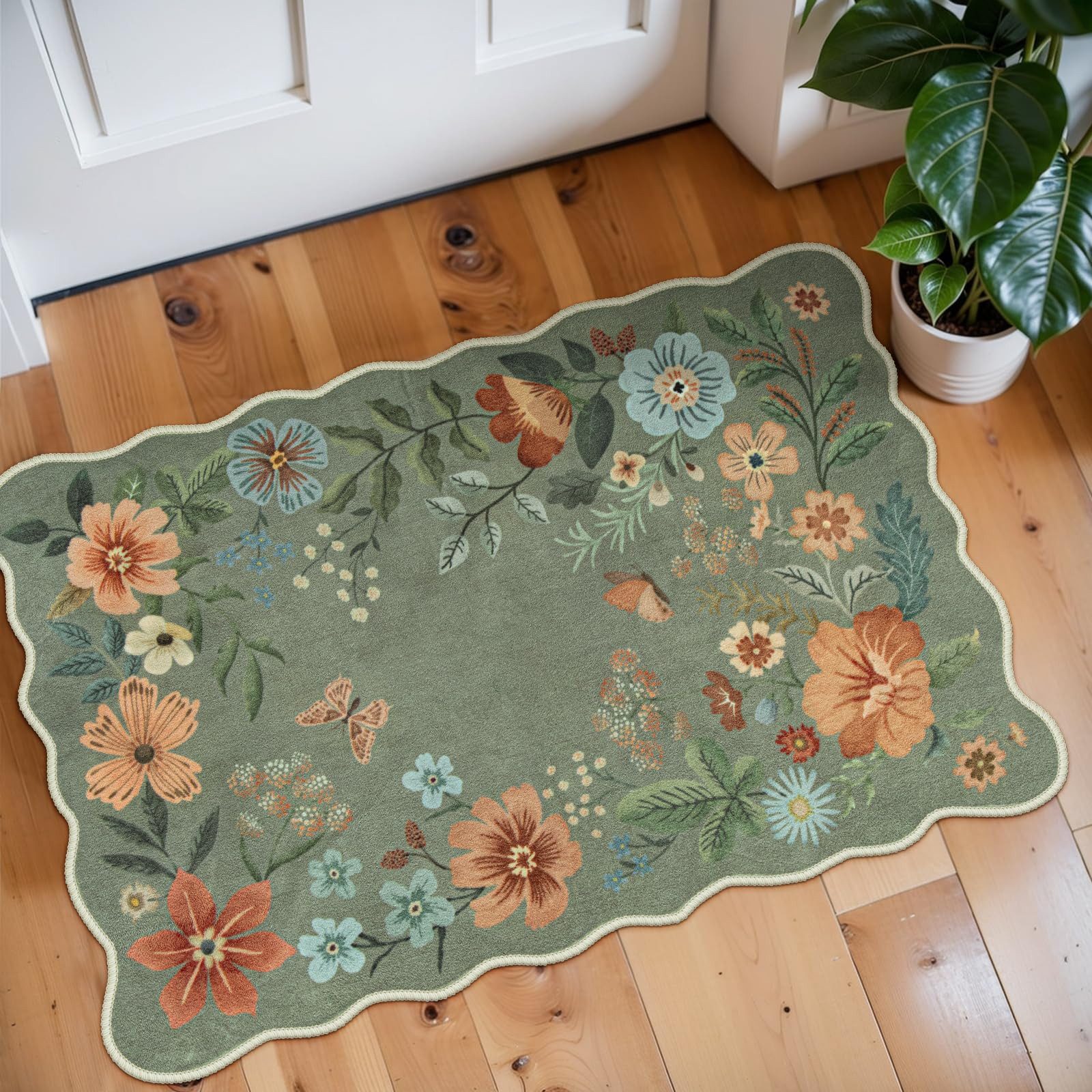 Kaket Fußmatte Kleiner Floral Teppich, Rutschfest günstig online kaufen