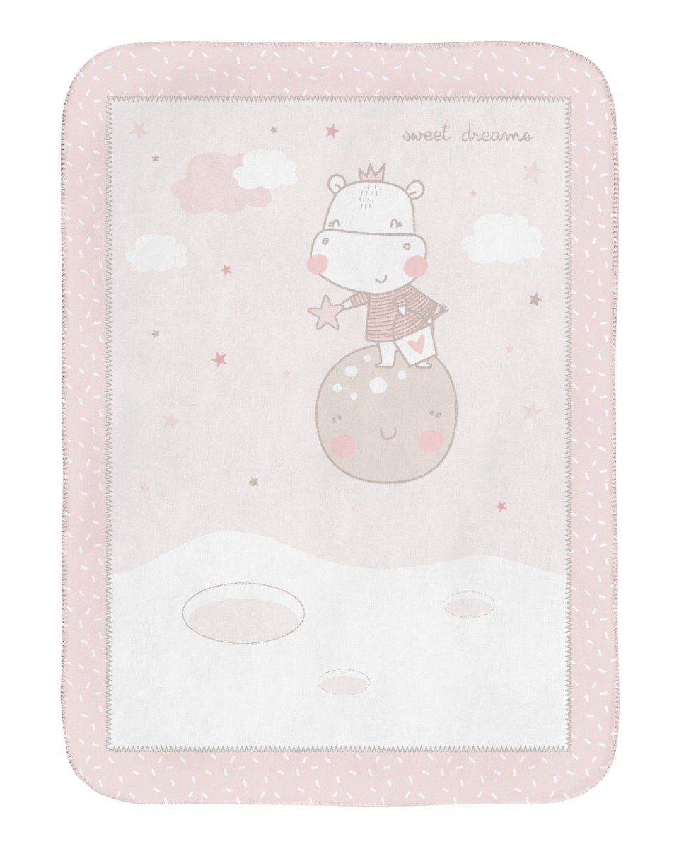 Super Soft Babydecke Fleece Kikkaboo, Babydecke aus 110x140cm, Babydecke pink kuschelige