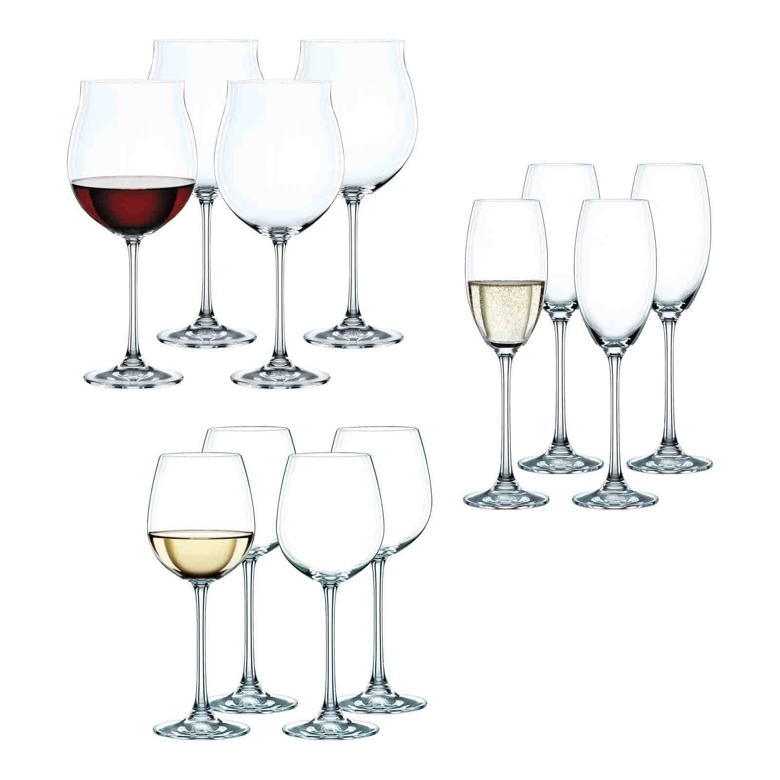 Nachtmann Glas Vivendi Wein- und Sektgläser 12er Set, Kristallglas | Gläser