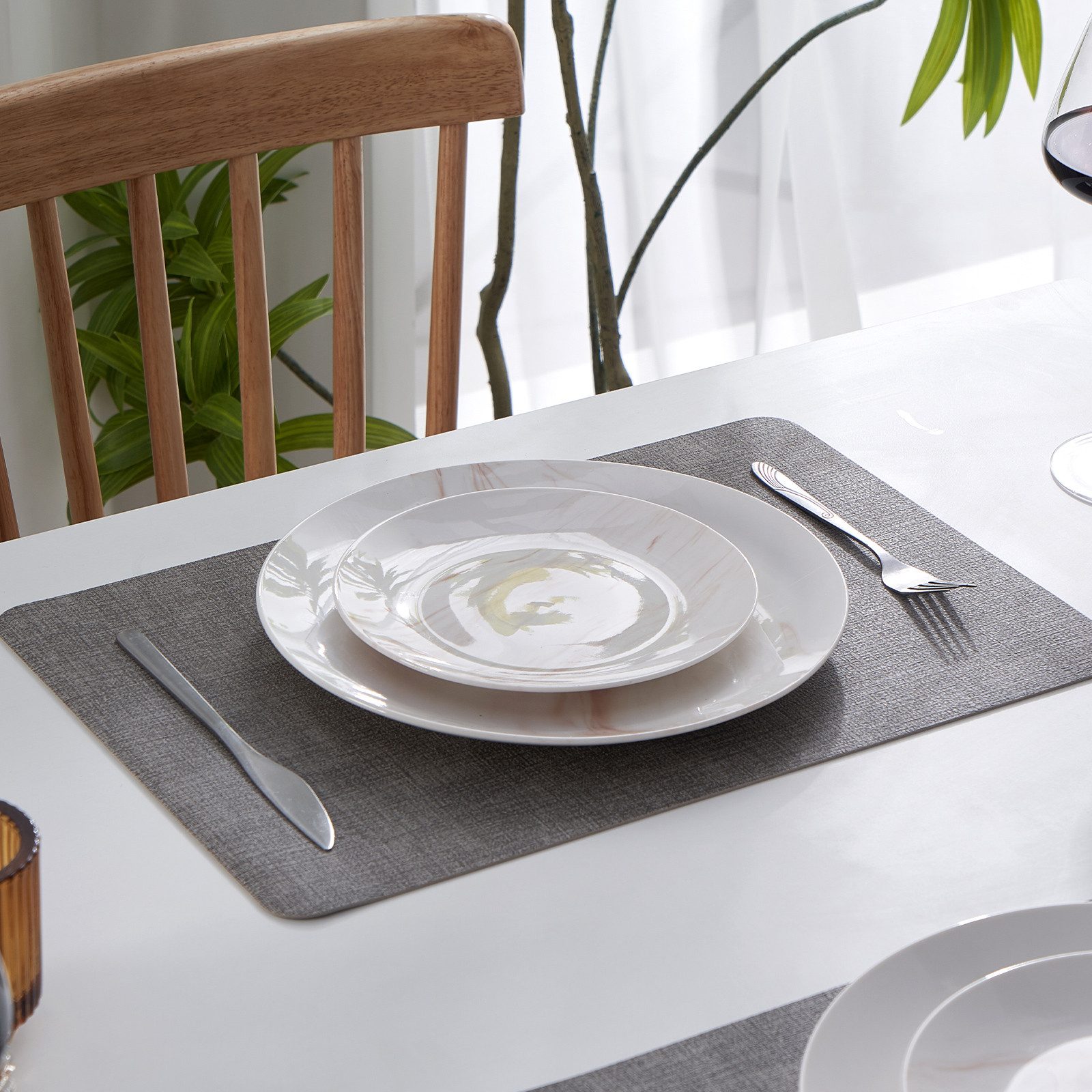 Simurq Platzset Abwaschbar - Beidseitig Nutzbare und Rutschfeste Tischsets, günstig online kaufen