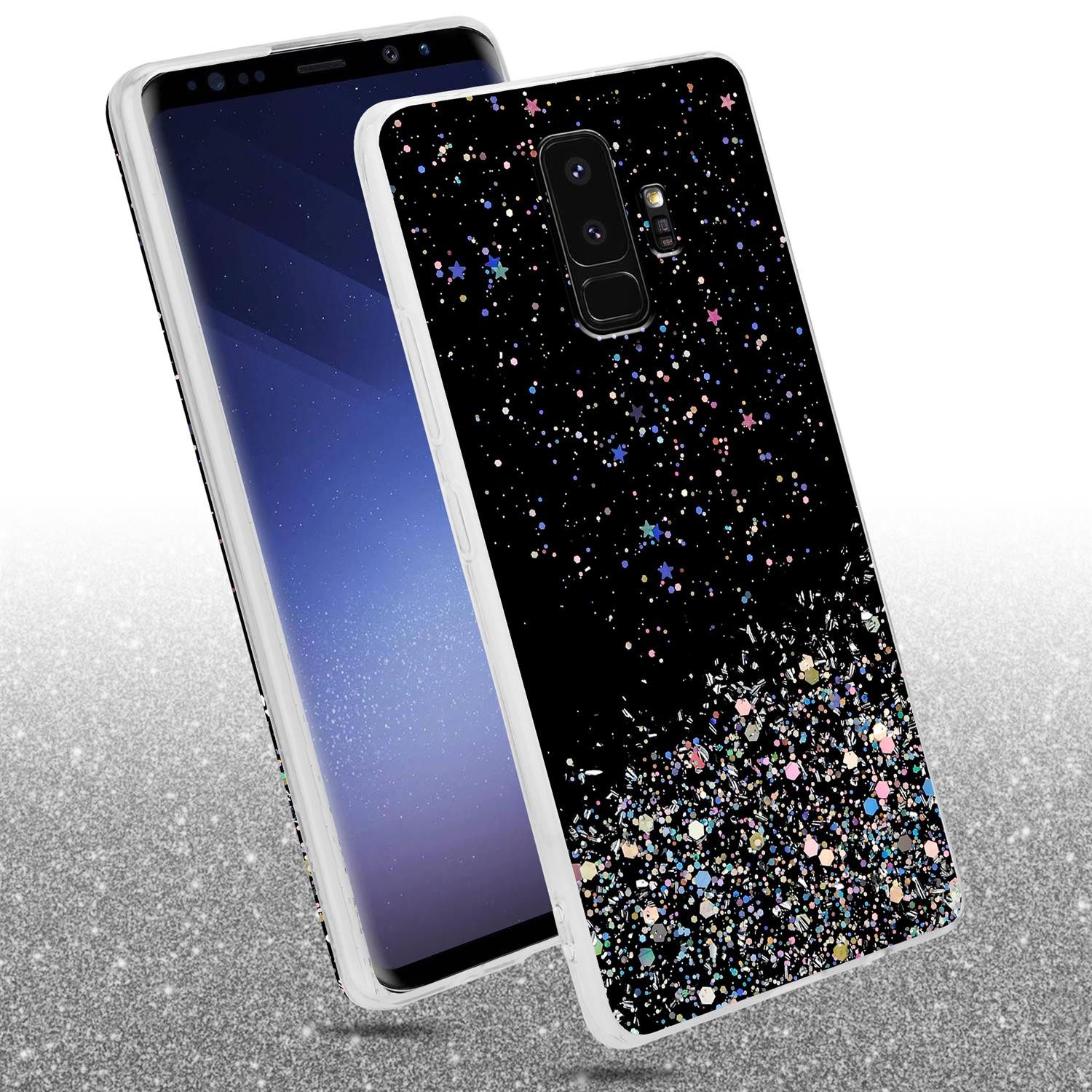 Cadorabo Handyhülle für Samsung Galaxy S9 PLUS Hülle Samsung Galaxy S9 PLUS, Flexible TPU Silikon Handy Schutzhülle - Hülle - mit Glitzer