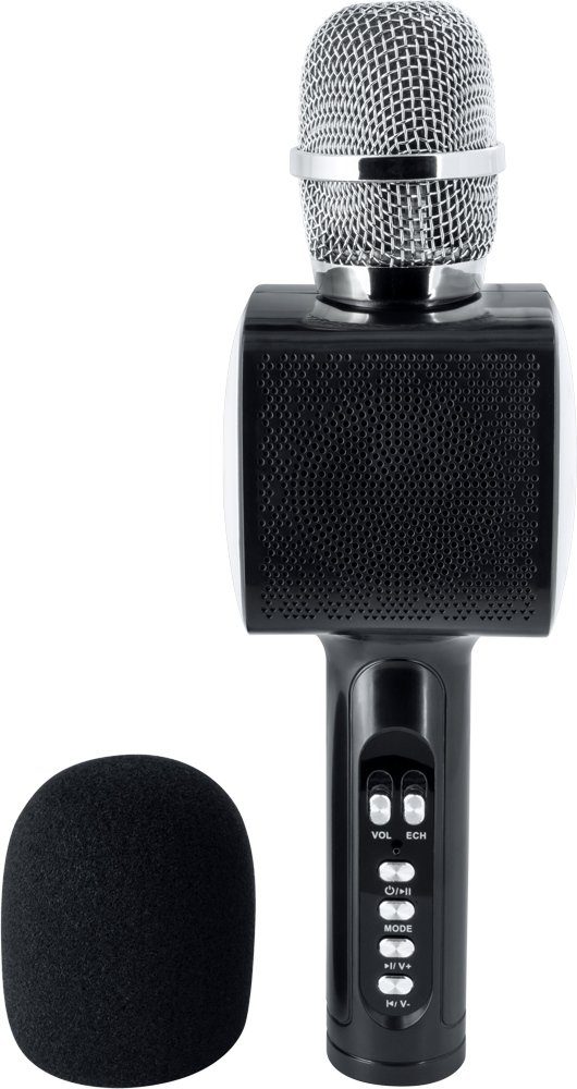 BigBen Bluetooth portabler Lautsprecher Party Bluetooth-Lautsprecher Mikrofon schwarz LED Mic