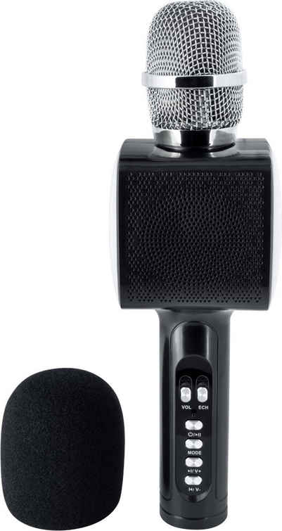 BigBen Bluetooth portabler Lautsprecher Party Mic Mikrofon LED schwarz Bluetooth-Lautsprecher