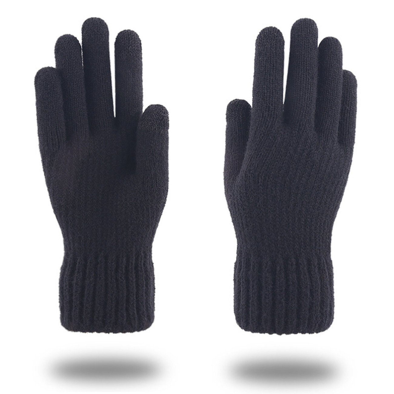 Union Reisen Strickhandschuhe Winterwarme Strickhandschuhe für Herren schwarz