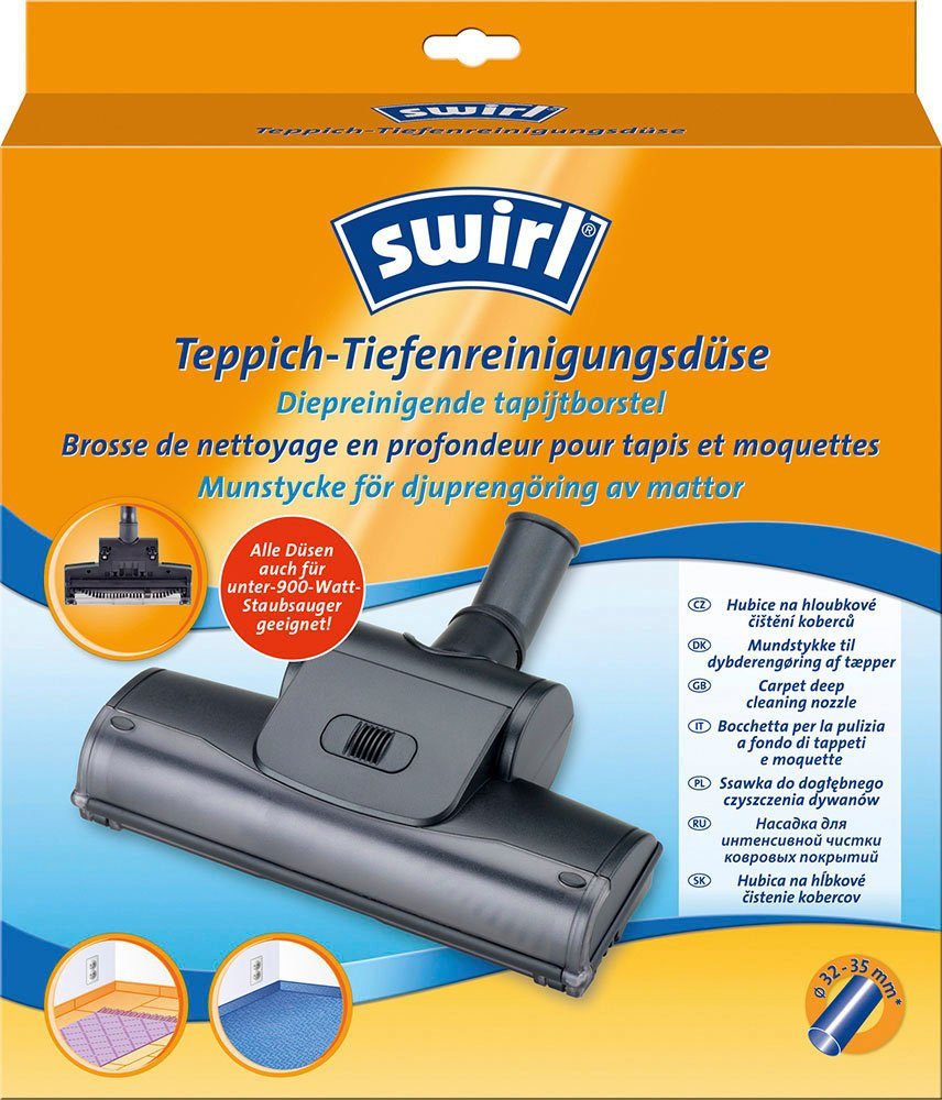 Swirl Bodendüse Swirl® Teppich- Tiefenreinigungsdüse, Zubehör für Fast alle handelsüblichen Пылесосы mit rundem Пылесосыrohr (außer VORWERK + DYSON). Miele, Siemens, Bosch, AEG, Philips, Kärcher, (Packung, 3-tlg)