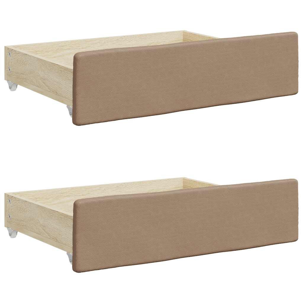 furnicato Bettschubkasten Bettschubladen aus Holzwerkstoff mit Kunstleder 67x50x16 cm (1 St), Stauraum-Box mit leichtgängigen Rollen für das Schlafzimmer-Interieur