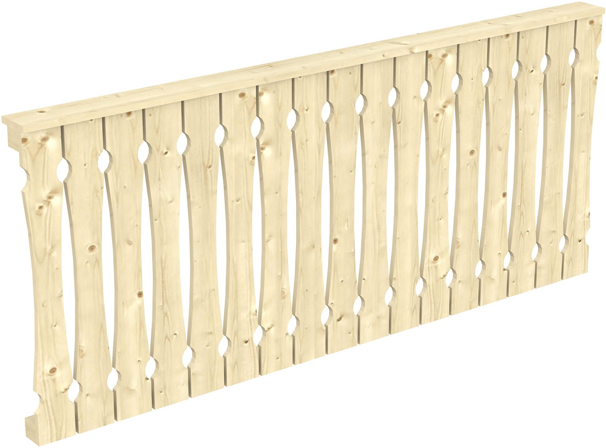 Skanholz Brüstungsgeländer Balkonschalung, 220 cm Länge, 96 cm Höhe, für die Front