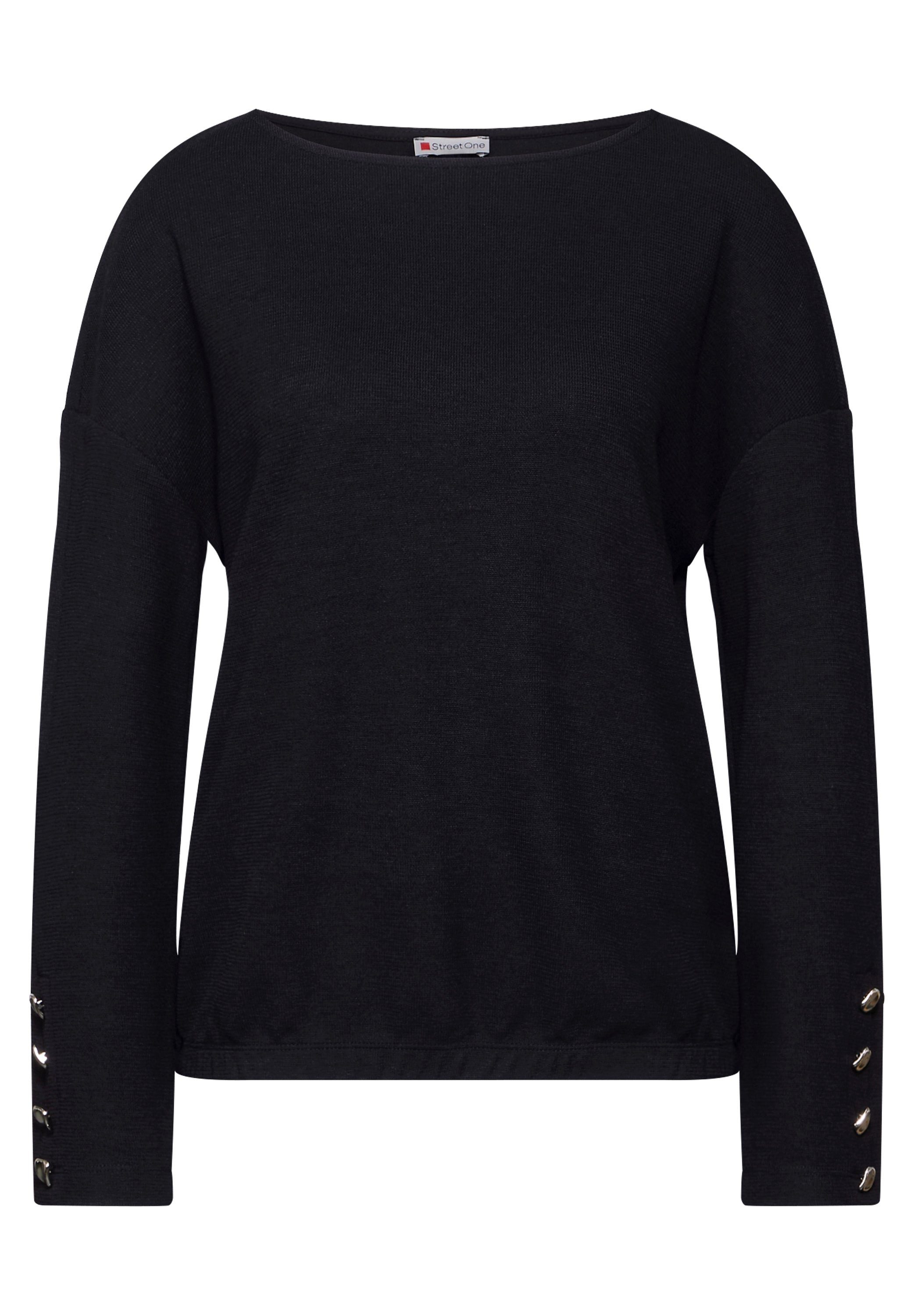 STREET ONE Langarmshirt Shirt mit Knopfdetail (1-tlg) günstig online kaufen