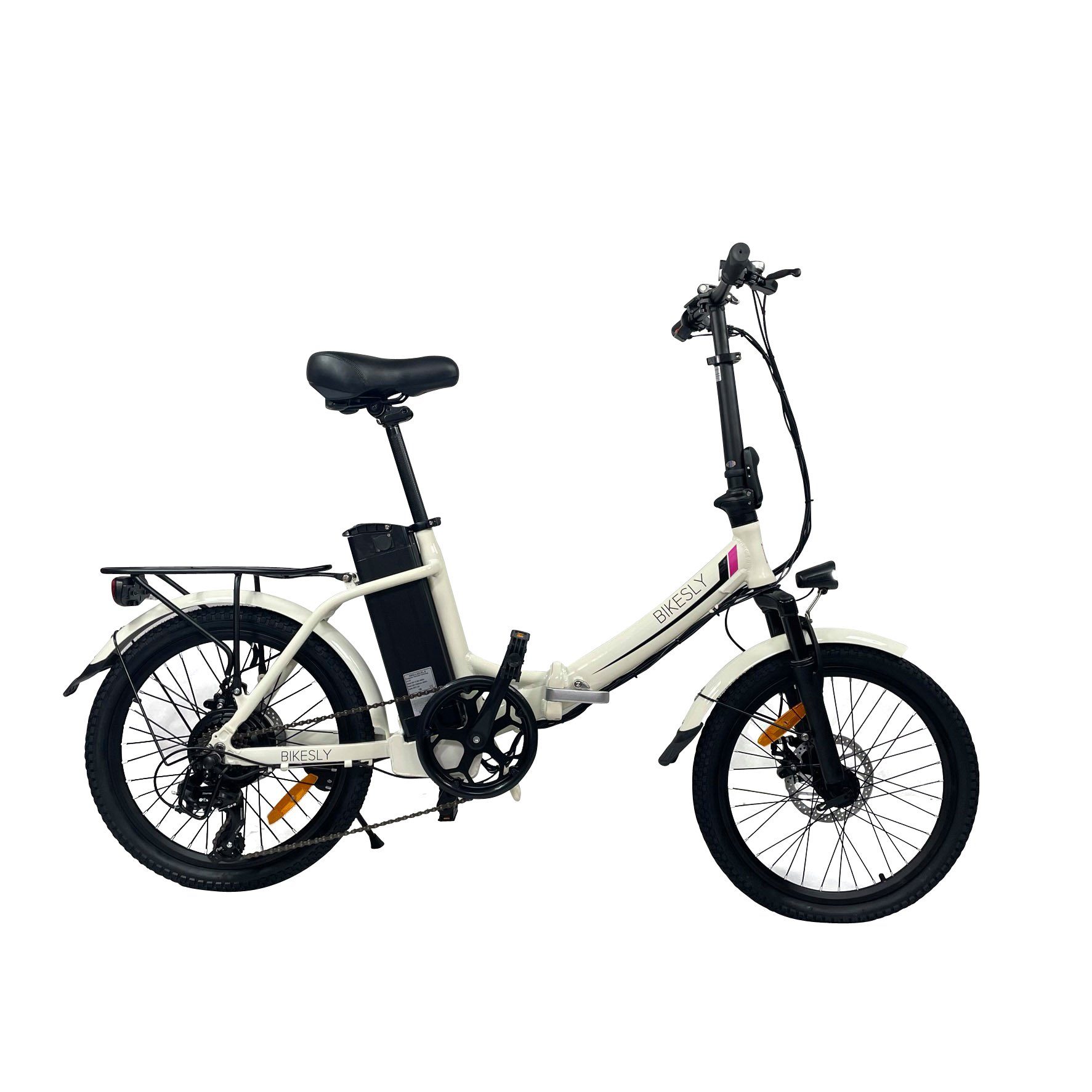 Kettenschaltung Bikesly Gang, Weiß Alu Faltbike 7 E-Bike 20" Klappbar E-Bike ebike, Elektrofahrrad