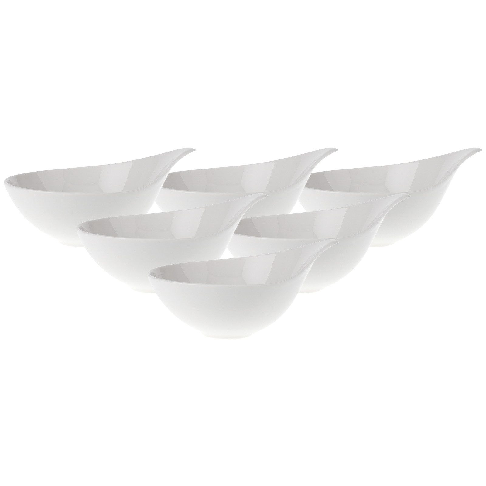 Villeroy & Boch Schale Flow Dessertschalen 16 x 13 cm 6er Set, Porzellan, (6 Schalen, 6-tlg)