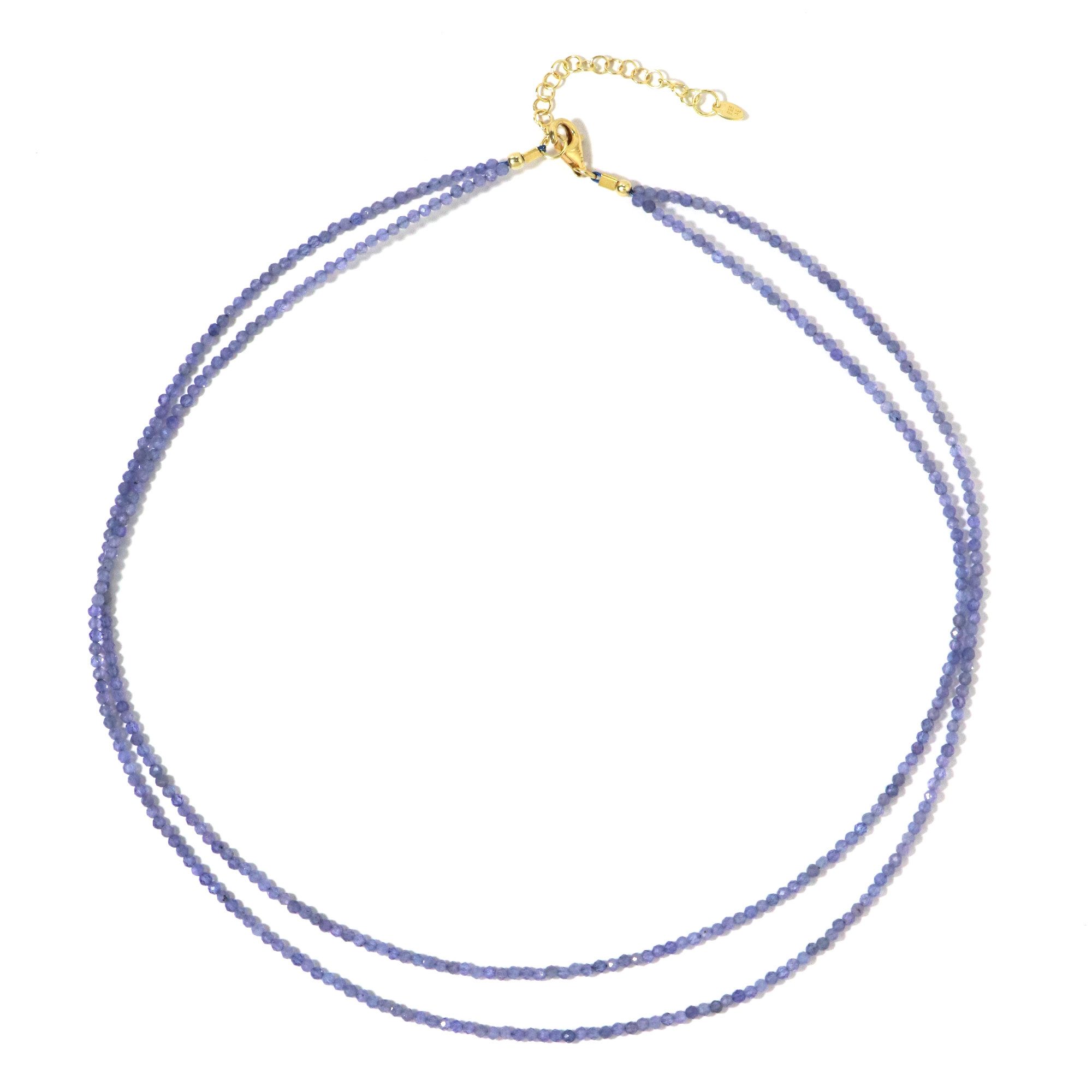 Silberkette Cavill vergoldete 925er Silber Halskette mit 34,897 ct Tansanit, Blau