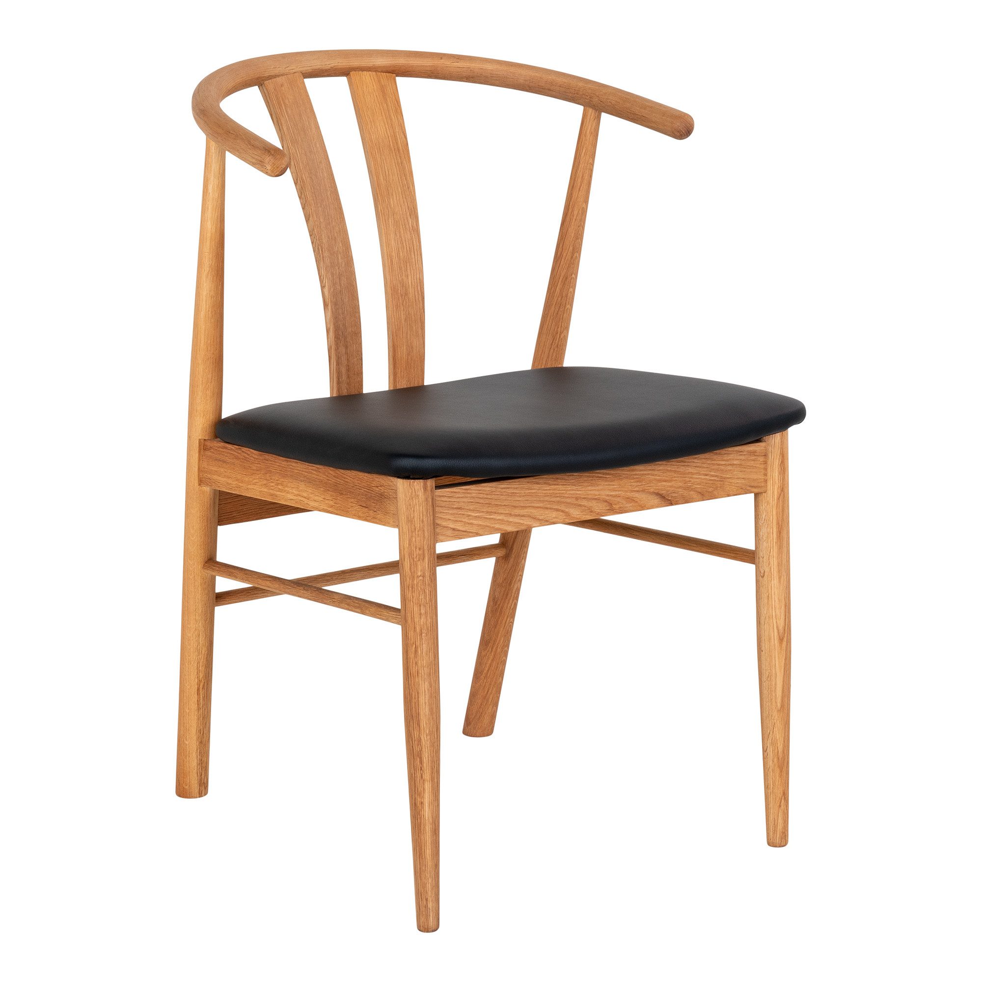 ebuy24 Esszimmerstuhl 2er Set Andre Esszimmerstuhl, Eiche natur, schwarz