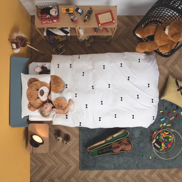 Kinderbettwäsche Teddy, Snurk, Perkal, 2 teilig, Kuscheltier, Schleifen