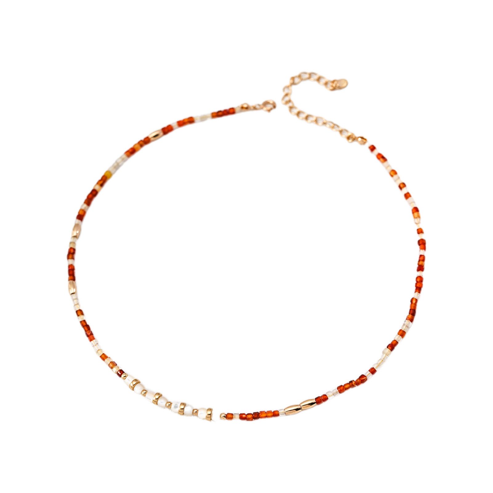 Jumpeak Kette mit Anhänger Halskette aus 925er Silber, Halskette mit rotem Achat, 18K-vergoldet, Geschenk für sich selbst, Geburtstagsgeschenk