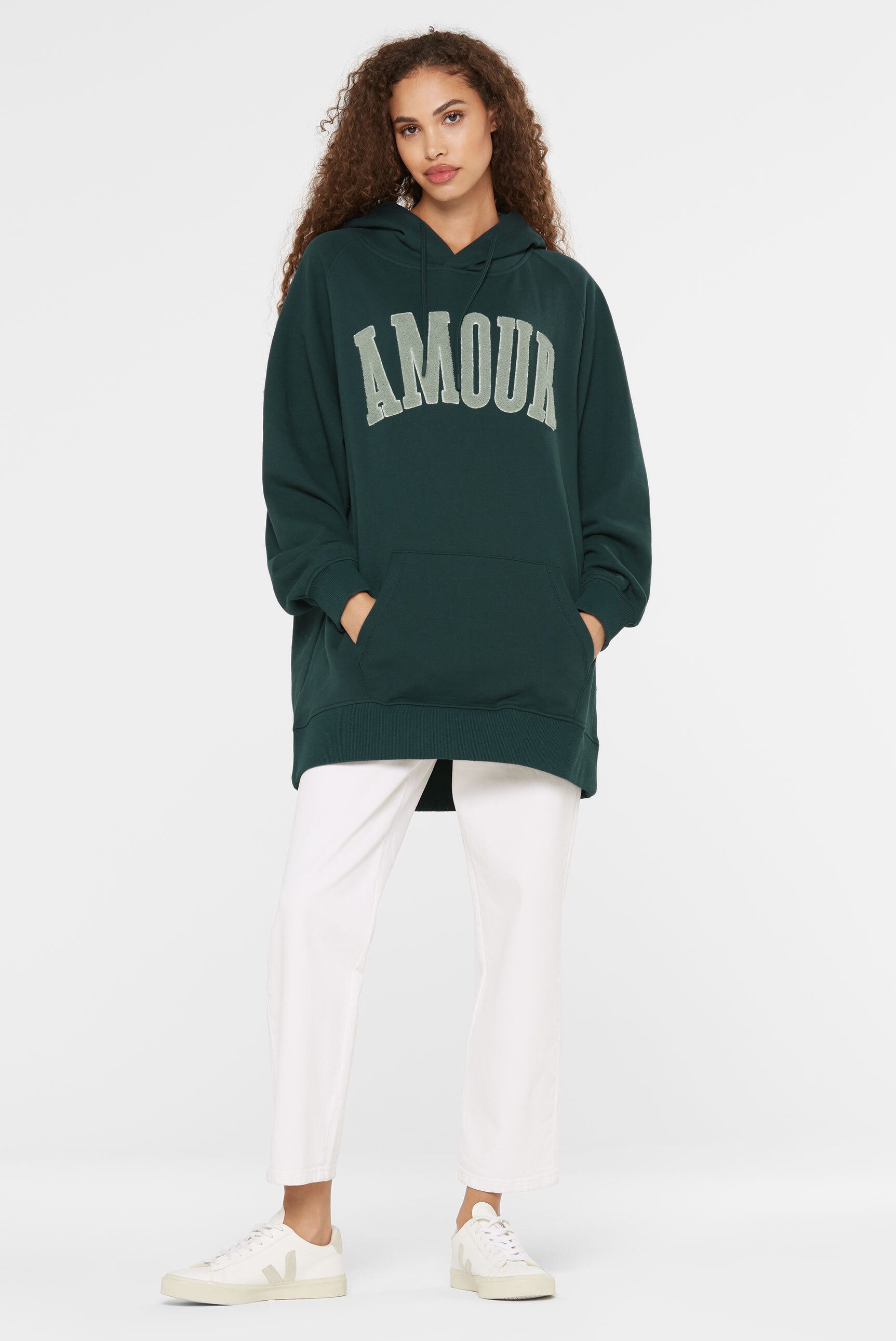 SENSES.THE LABEL Kapuzensweatshirt mit Frottee Lettern – Bild 4 von 5