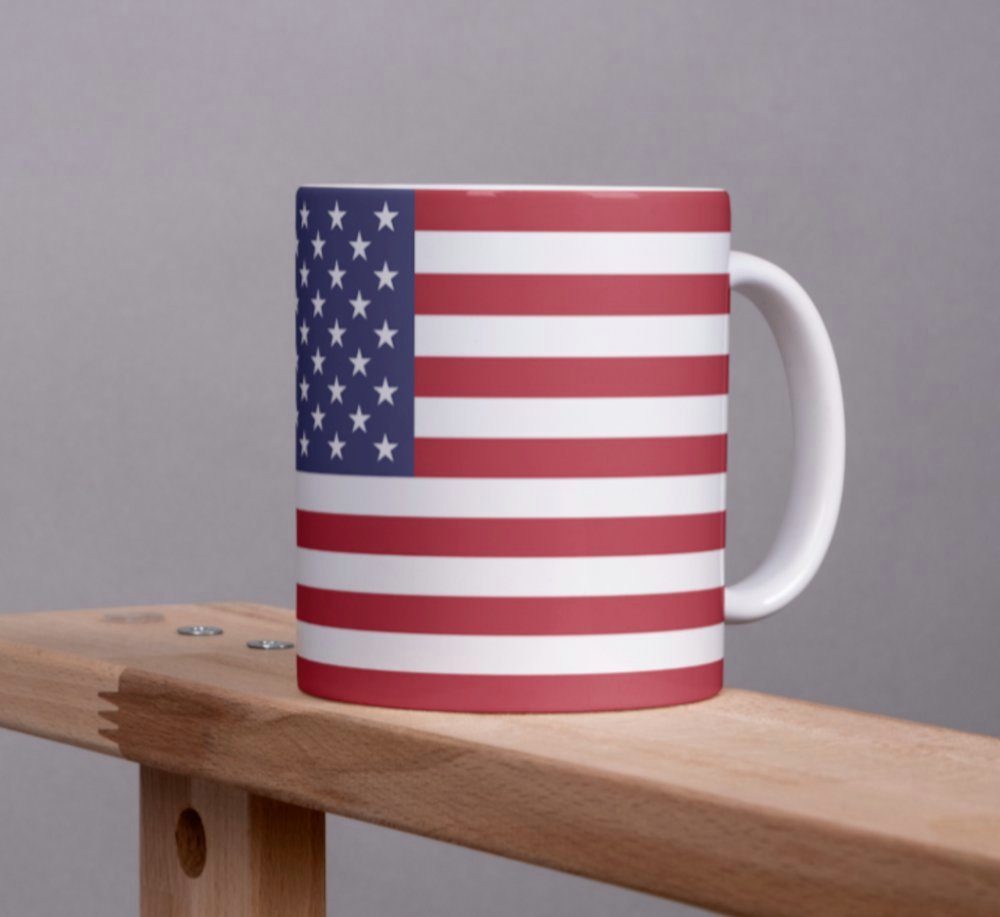 Tinisu Tasse Kaffeetasse USA Pot Amerika Flagge Kaffee Tasse Becher US Coffeecup