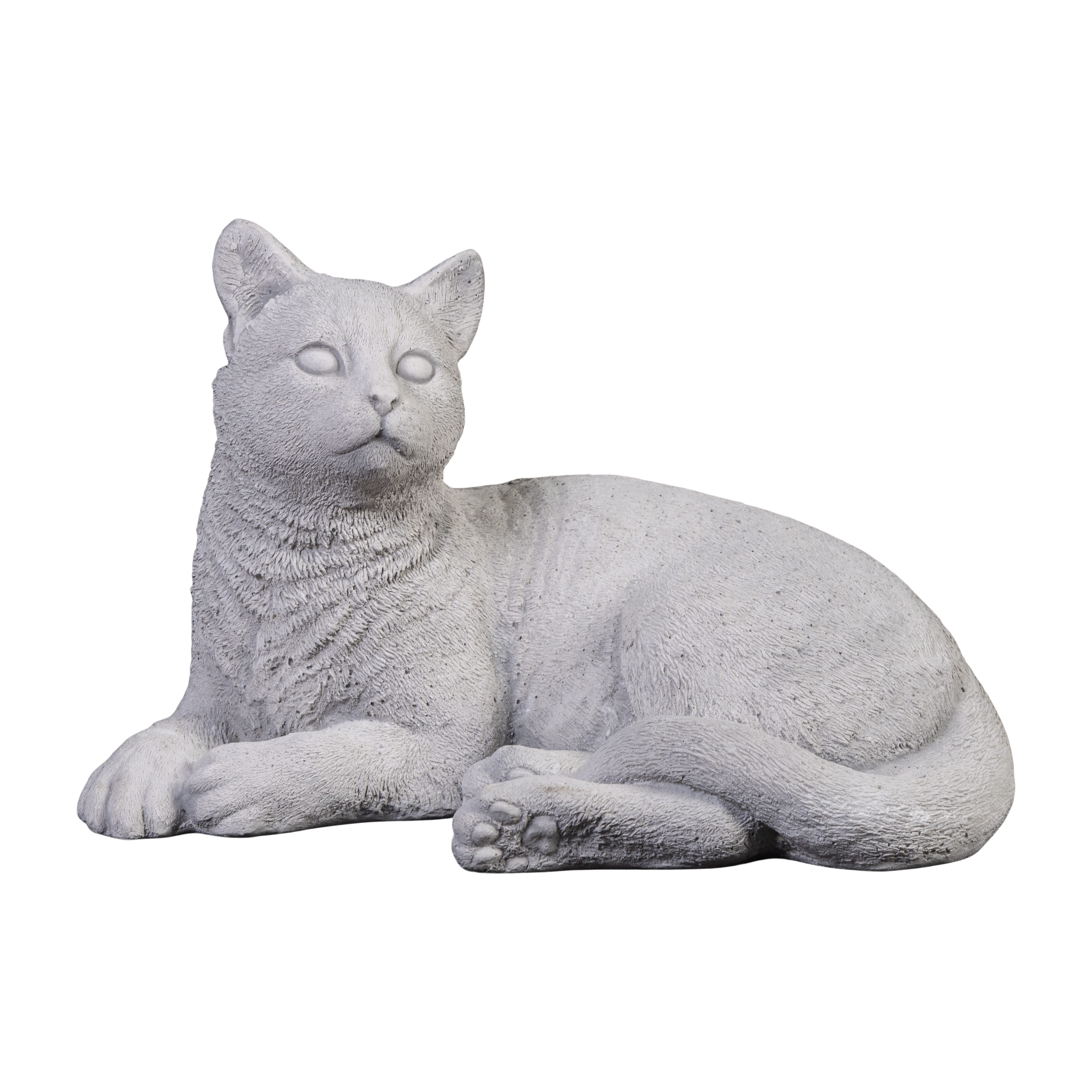gartendekoparadies.de Gartenfigur Liegende Katze, Steinfigur, H. 18 cm, 6 k günstig online kaufen