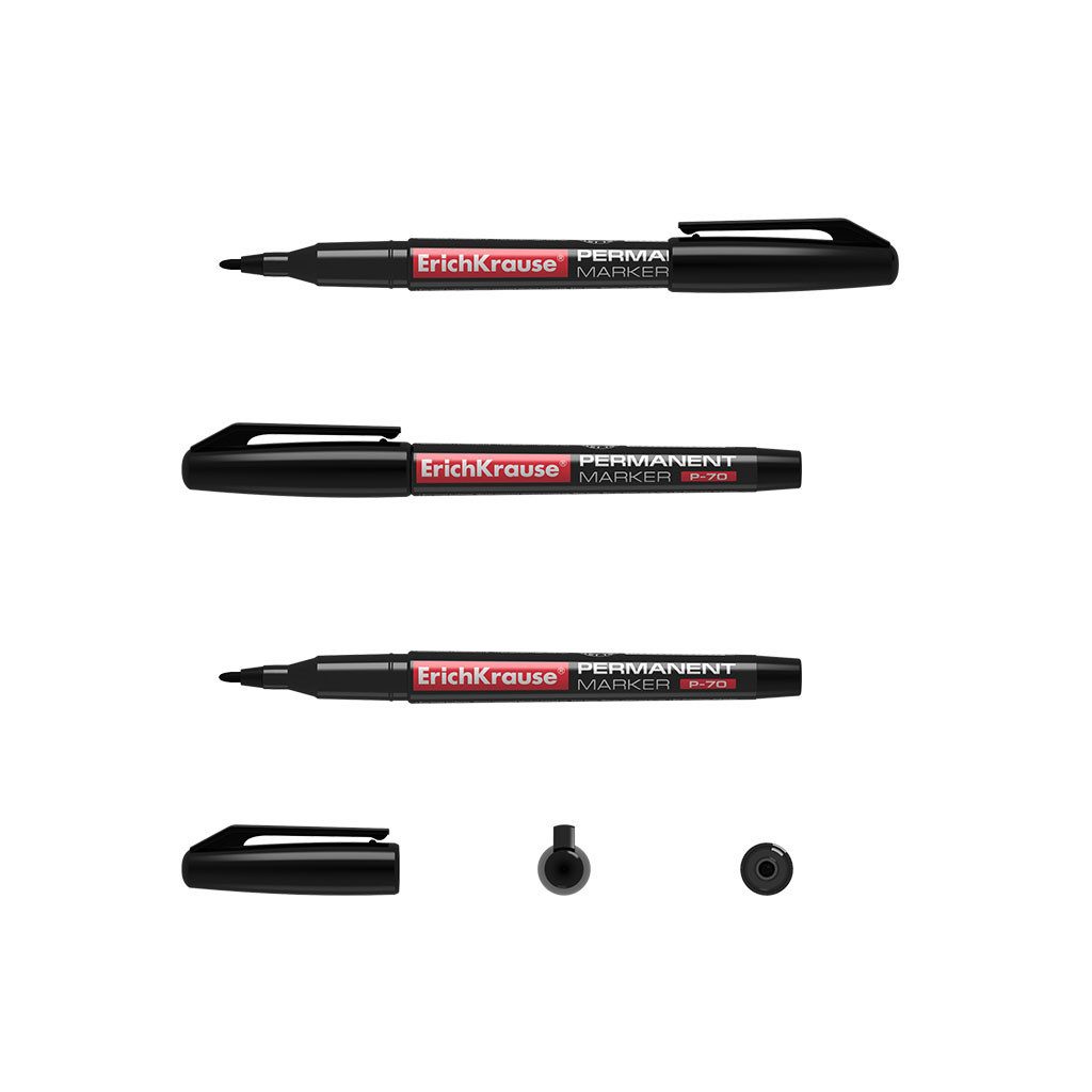 Thumbnail - Erich Krause Marker, Permanent Marker P-70 wasserfest 1,0mm schwarz 12 Stück