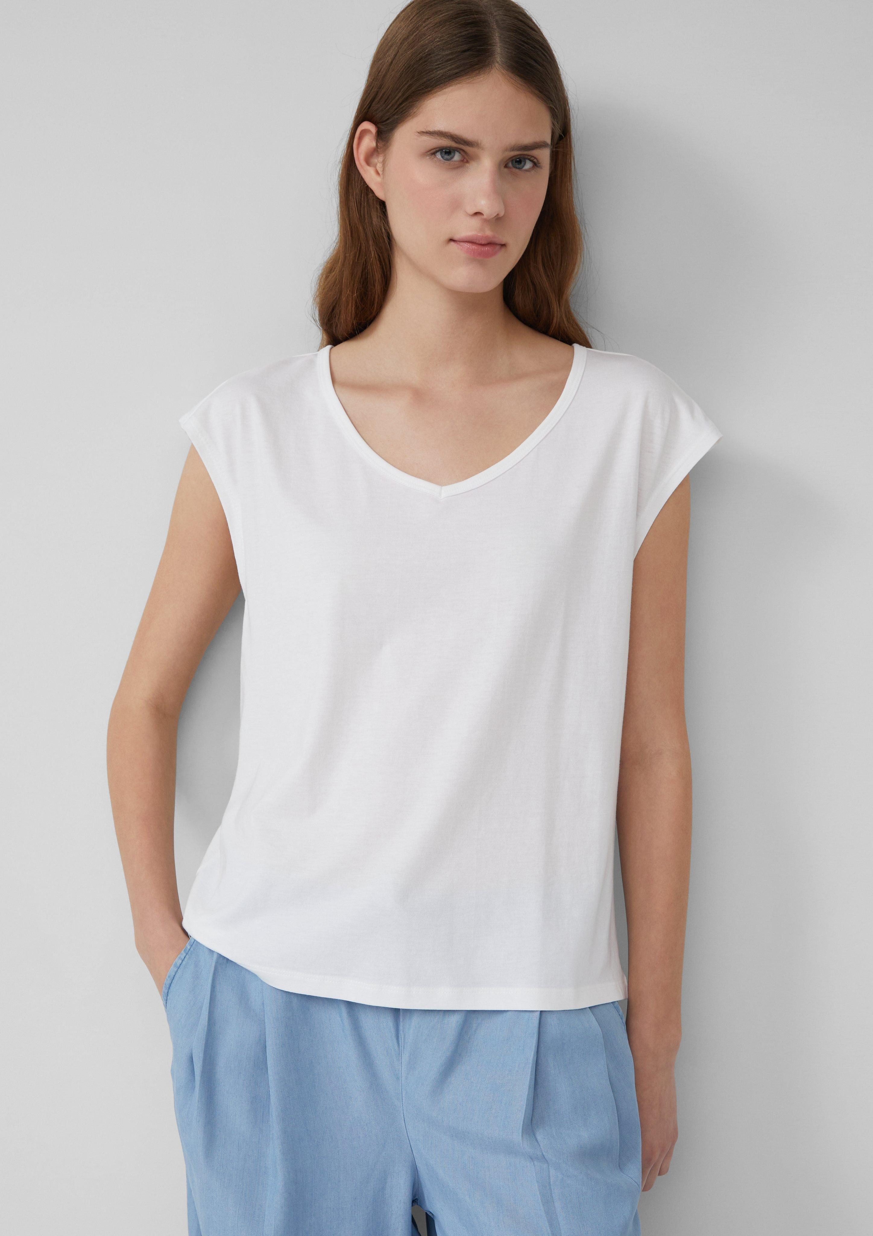 s.Oliver Shirttop Ärmelloses Relaxed-Fit-Shirt mit Cut-out günstig online kaufen