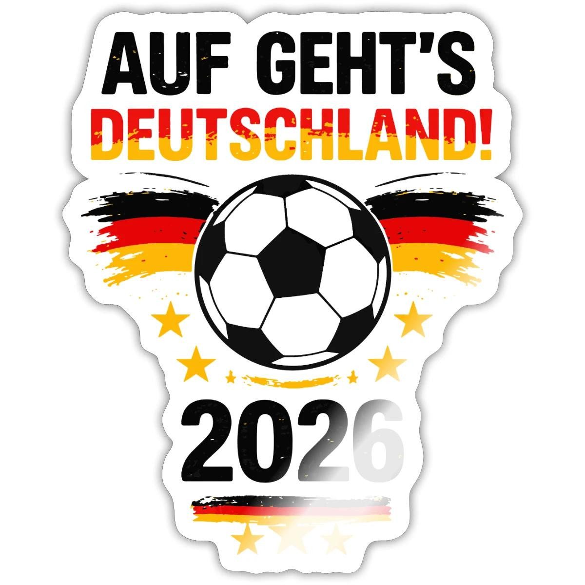 Spreadshirt Aufkleber Auf Geht's Deutschland 2026 Fußball Fan Sticker Aufkleber