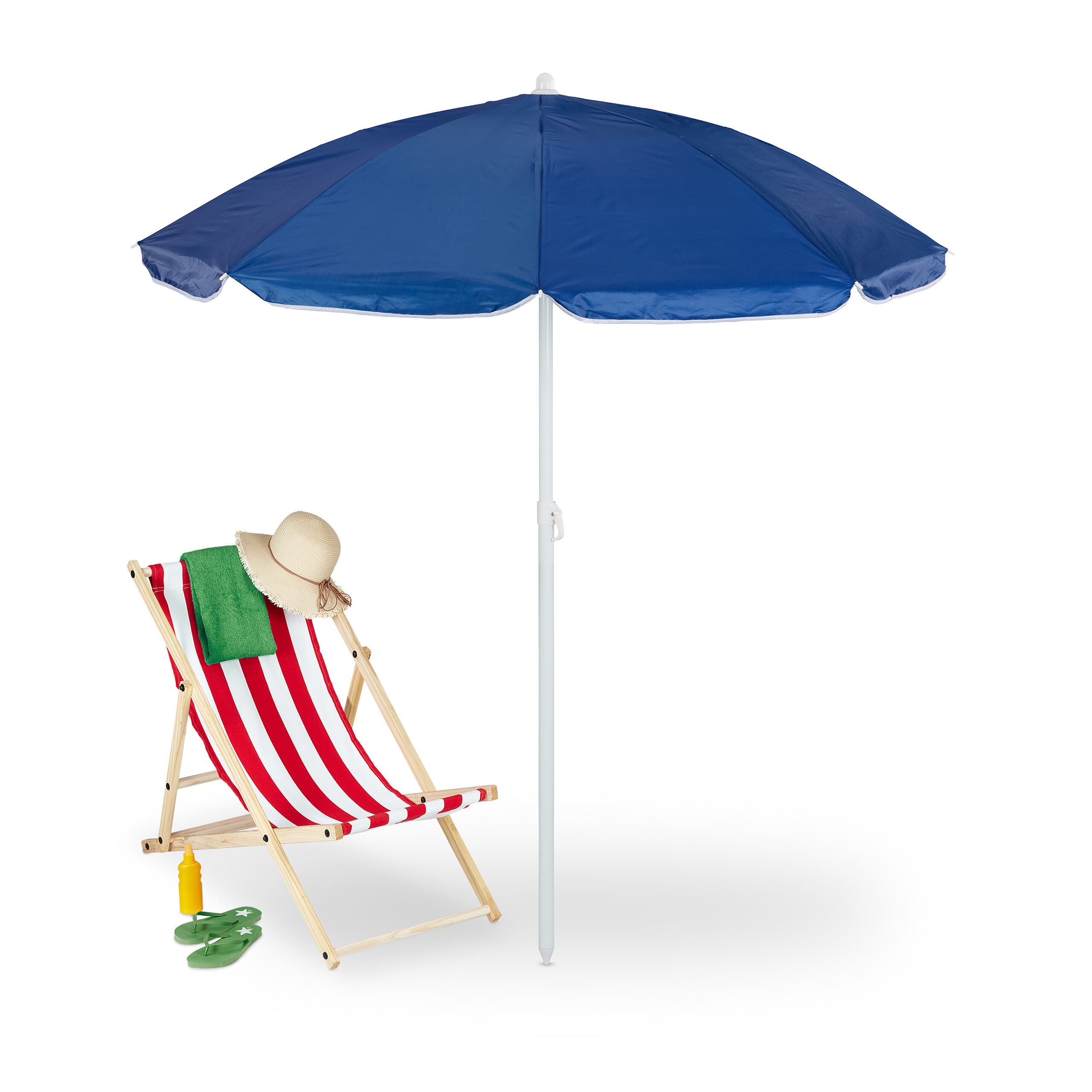 relaxdays Sonnenschirm Blauer Sonnenschirm 160 cm günstig online kaufen