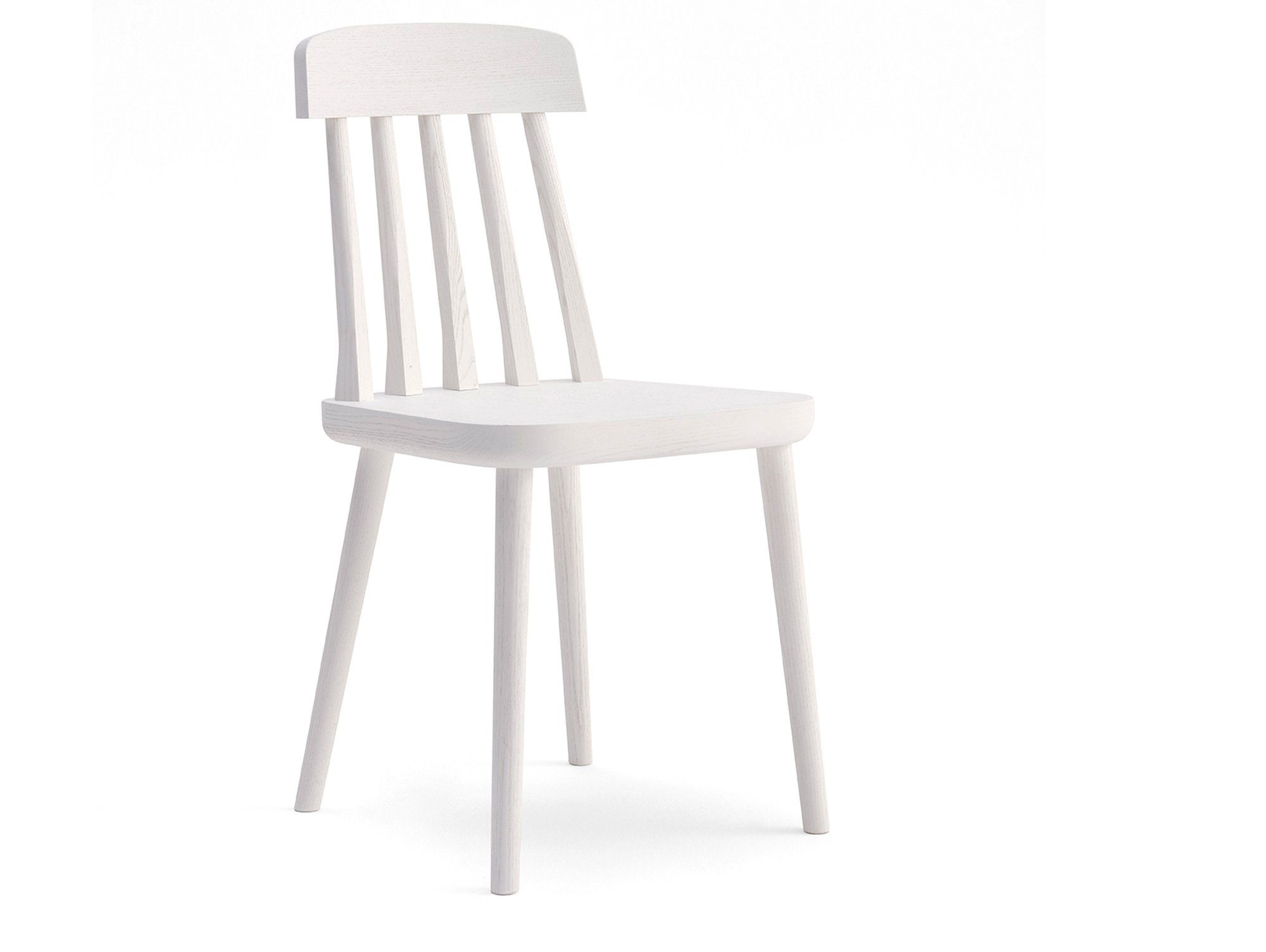 Moebel-Eins Esszimmerstuhl, CAMI Holzstuhl, Material Massivholz, Esche lackiert weiss | Stühle