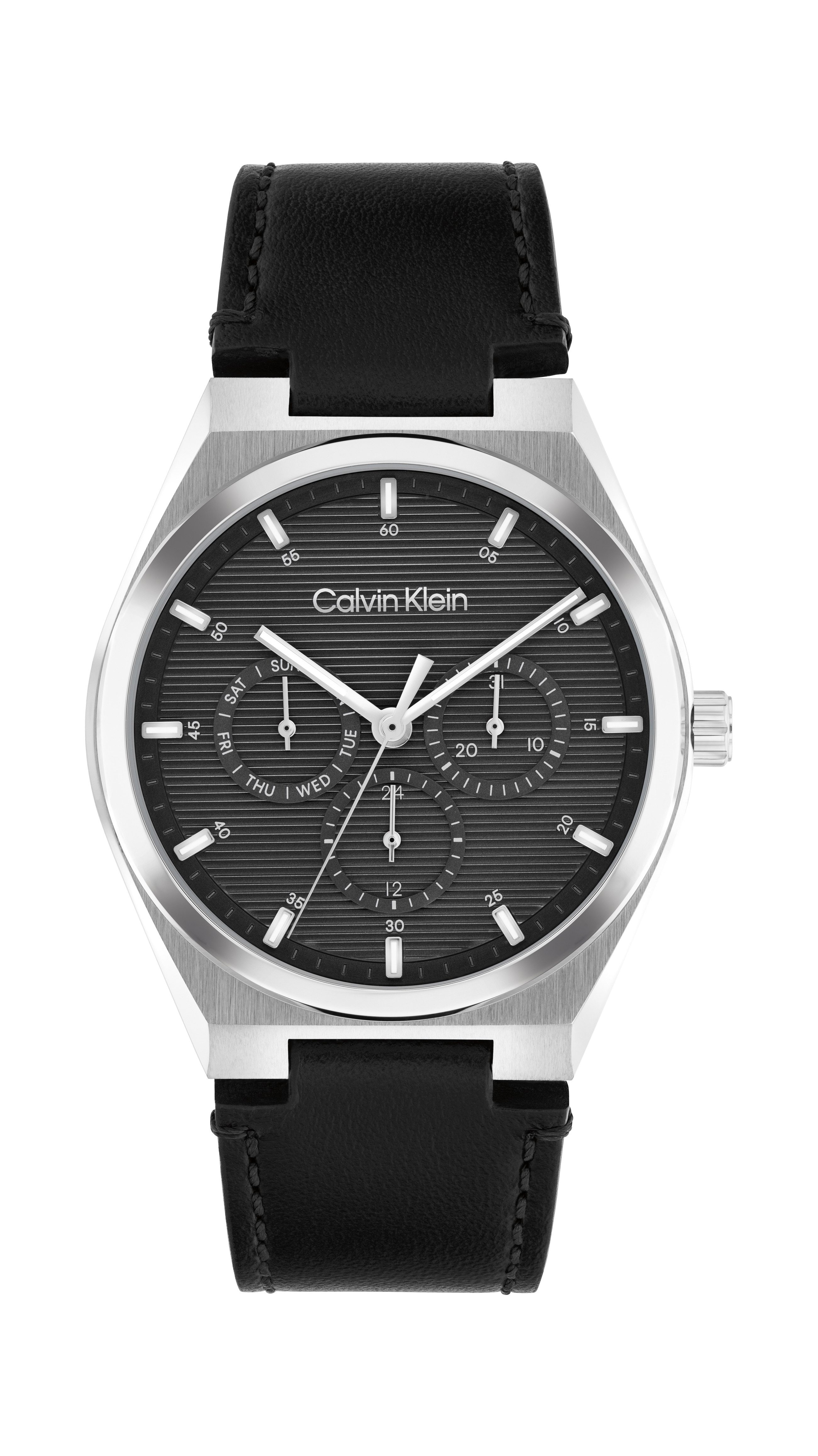 Calvin Klein Multifunktionsuhr CK MOTION 25200524, Quarzuhr, Armbanduhr, Damenuhr, Herrenuhr, Lederarmband, analog