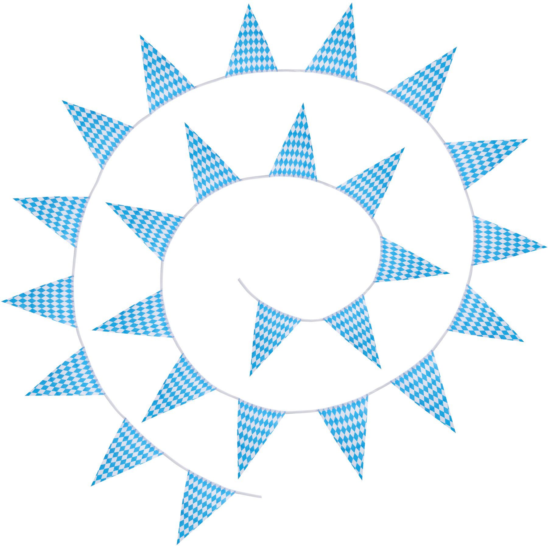 dressforfun Girlande mit Wimpelkette blau-weiß Rautenmuster