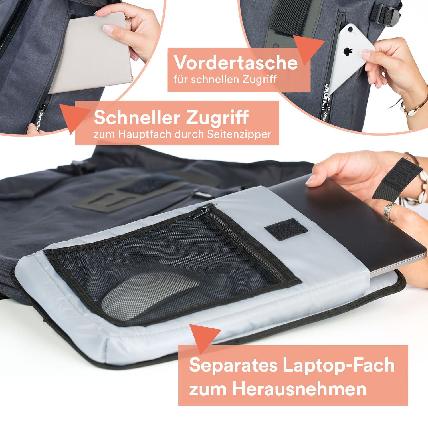 Skandika Rucksack, Tagesrucksack, Organizer, wasserabweisend, für Damen, Herren, Schule