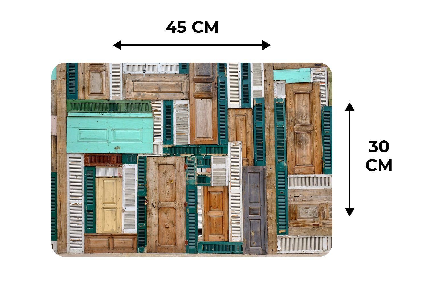 - Grün Platzset, Schmutzabweisend Tischmatten, (6-St), - - Antiquitäten, Türen MuchoWow, Platzset, Platzdecken, - Architektur Platzmatte, Braun